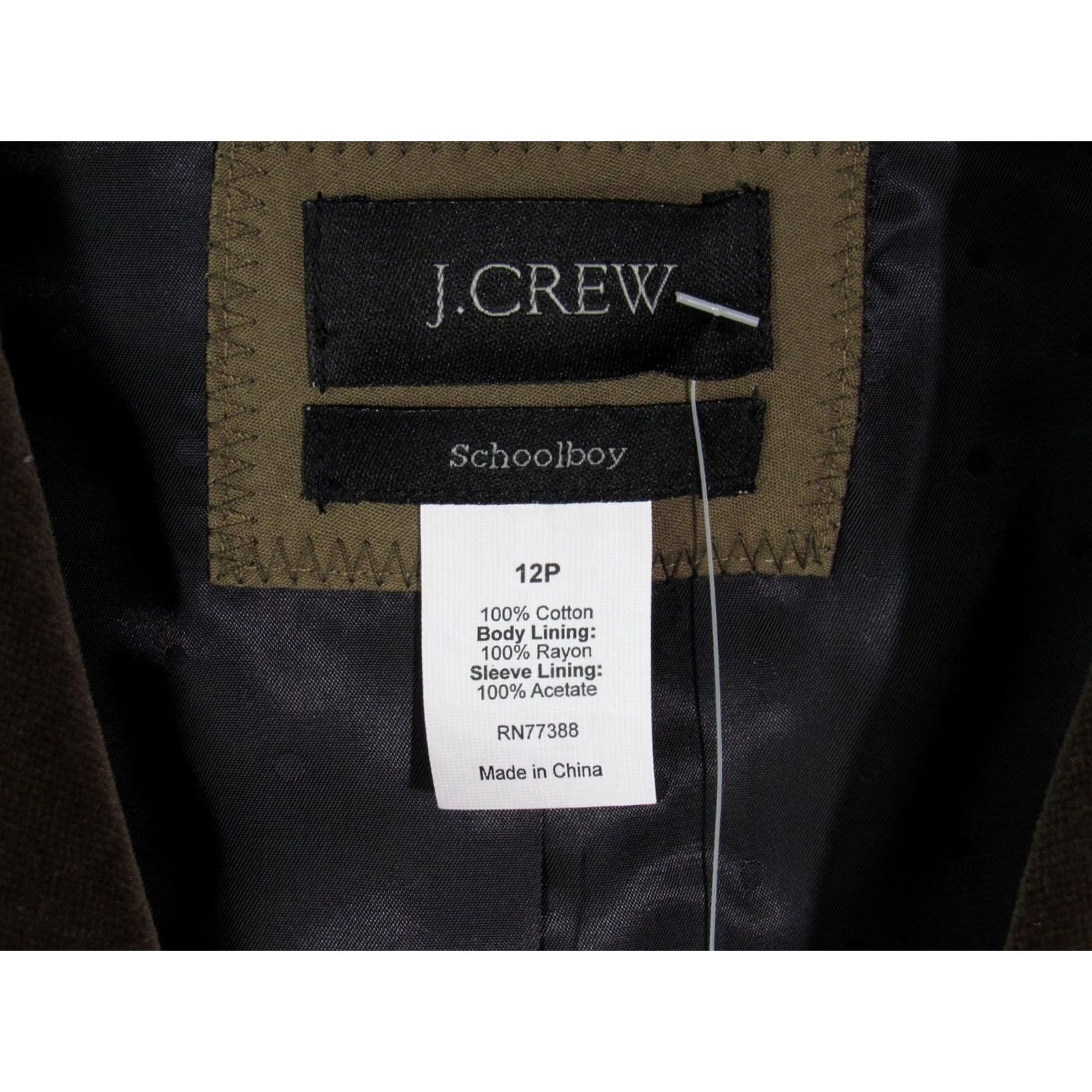 J.Crew J.CREW Blazer Women's Brown Corduroy School Boy 12P Notch Lapel Single-Breasted Two-Button Front Jacket | Classic Preppy Career Style Size XL / US 12-14 / IT 48-50 - 4 Thumbnail