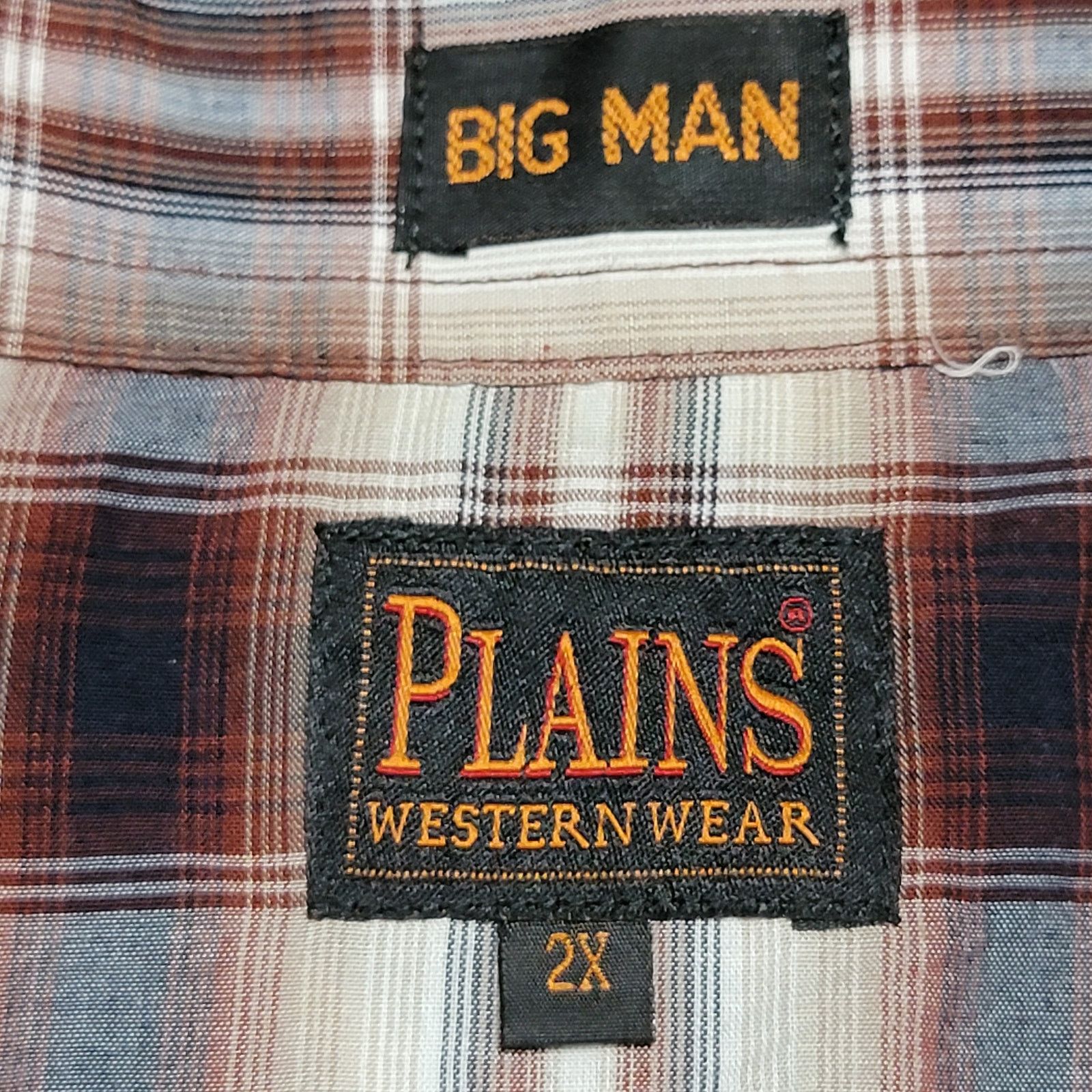 Other Plains Western Wear LS Big Man Plaid Western Shirt - Size 2X Size US XXL / EU 58 / 5 - 4 Thumbnail