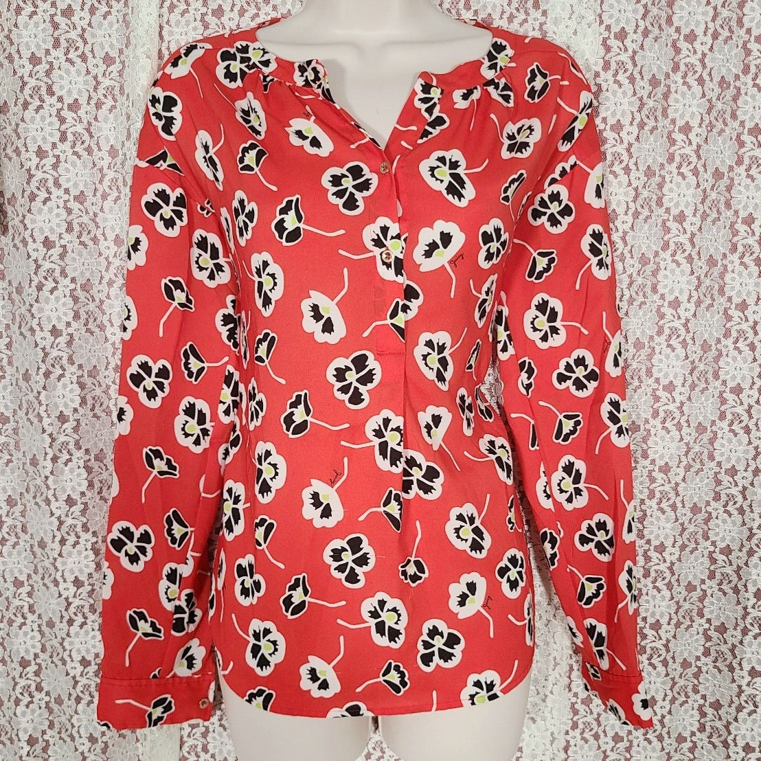 Juicy Couture Juicy couture red floral print oversized blouse size small Size M / US 6-8 / IT 42-44 - 1 Thumbnail