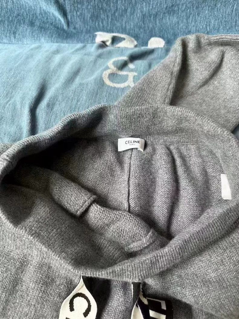 Celine Celine Drawstring Cashmere Sweatpants in Gray Size US 27 - 3 Thumbnail