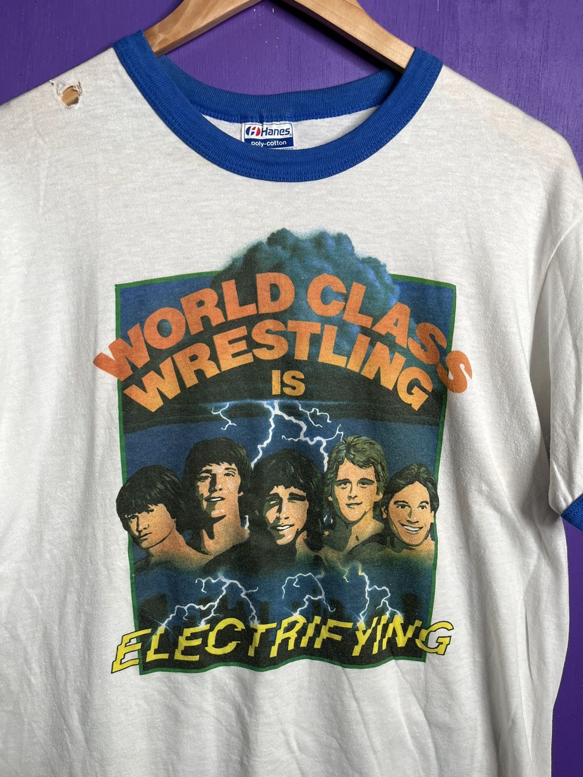 Vintage × WCW/nWo Vintage 80s WCW is electrifying Von Erich brothers t-shirt Size US L / EU 52-54 / 3 - 3 Thumbnail