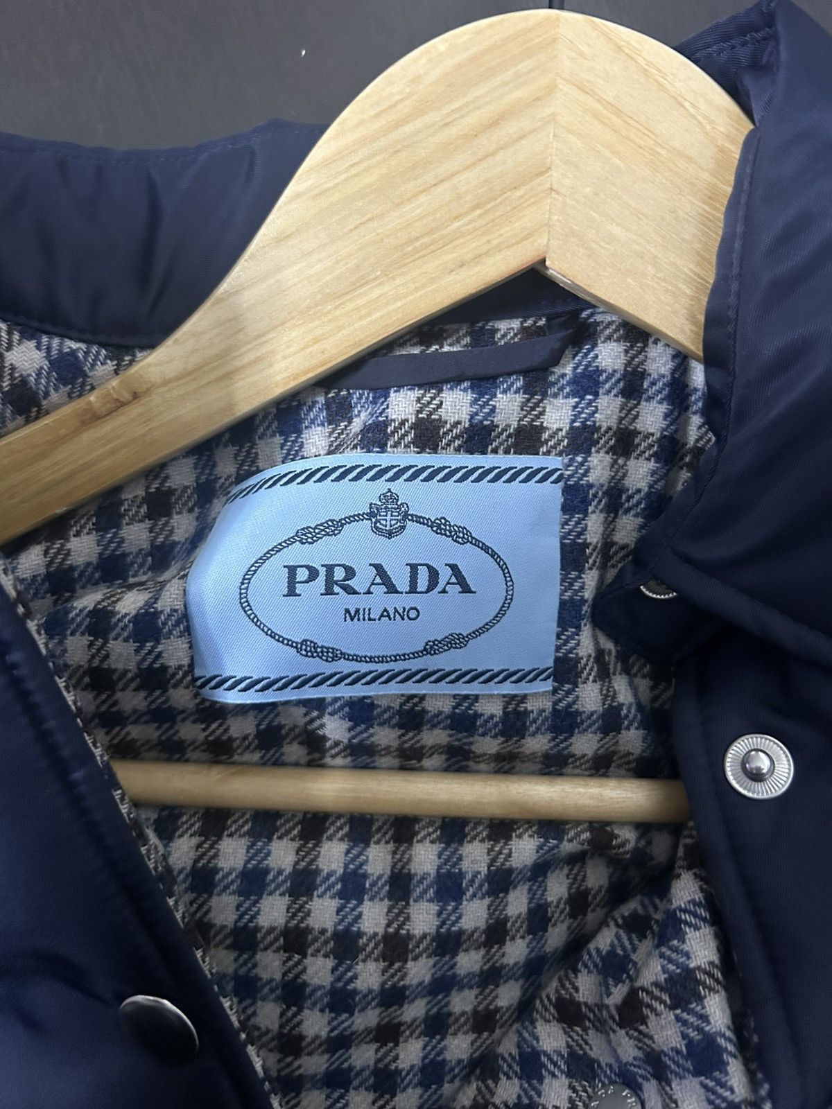 Prada Prada Navy Flanel Lined Button Up Jacket Size US M / EU 48-50 / 2 - 4 Thumbnail