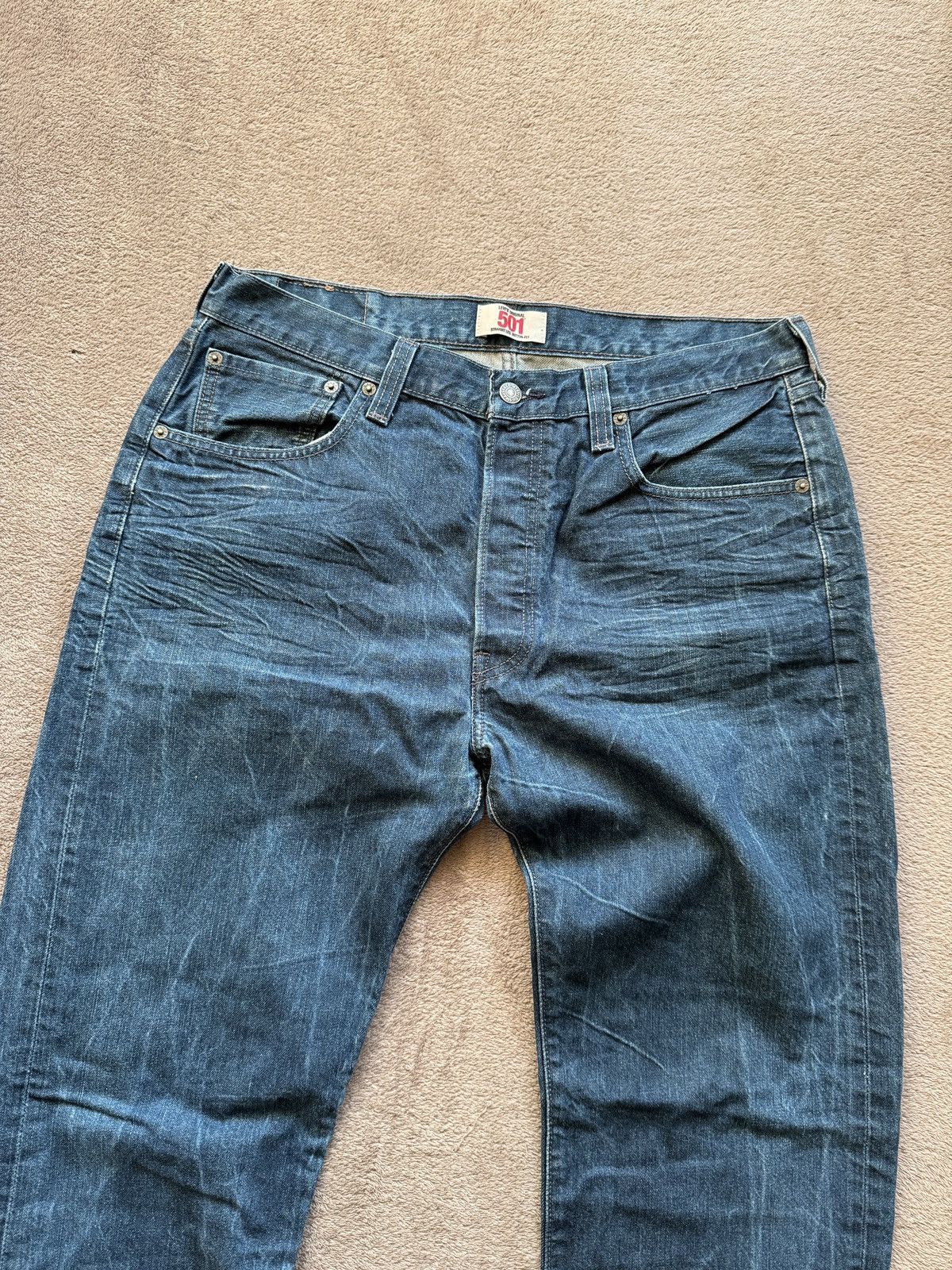 Japanese Brand Levis 501 Jeans Y2K Vintage Straight Faded Helmut Lang Vibe Size US 34 / EU 50 - 7 Thumbnail