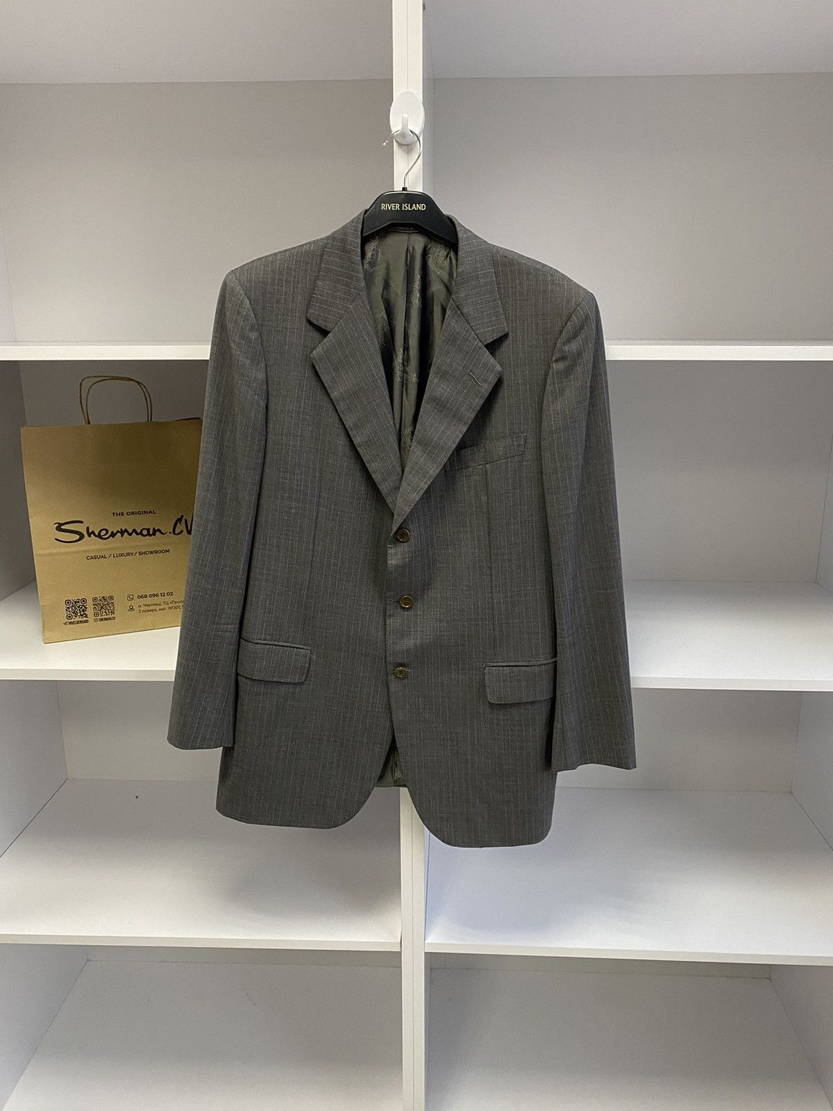 Brioni × Designer × Vintage Vintage Brioni Luxury Old Money Style Gray Blazer Size 54R - 2 Thumbnail