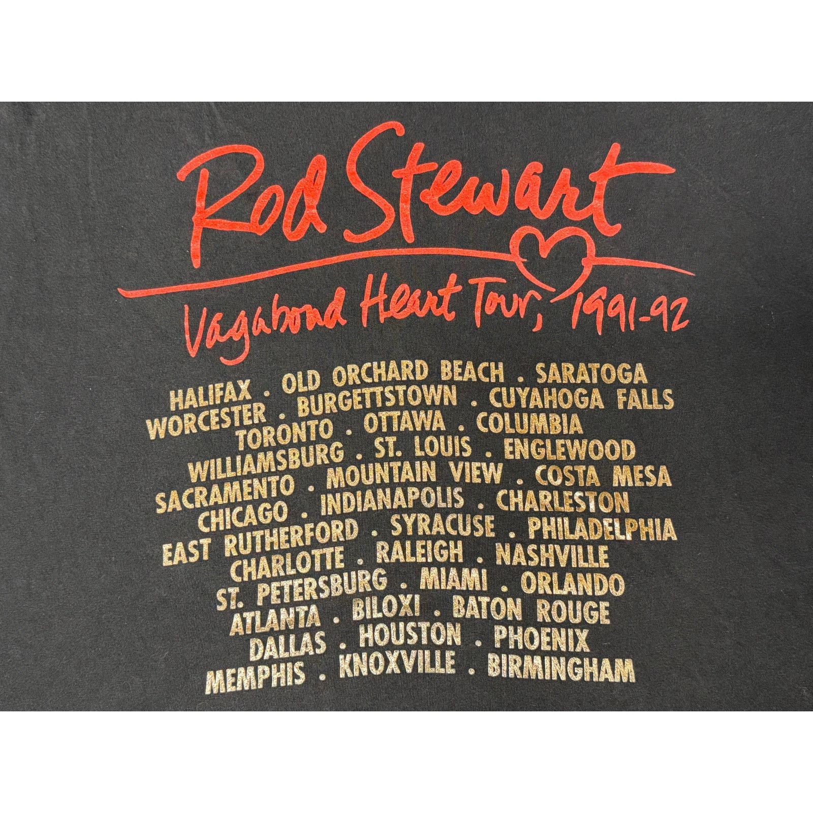 Hanes × Vintage Vintage 1991 Rod Stewart Vagabond Heart Tour T-shirt XL Size US XL / EU 56 / 4 - 5 Thumbnail