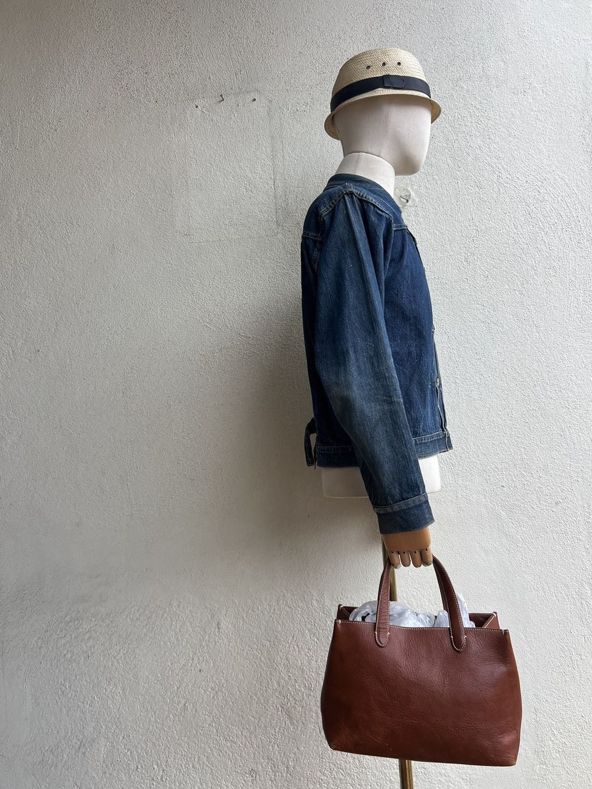 Leather Vintage Tsuchiya Kaban Patina Leather Mini Bag Size ONE SIZE - 3 Thumbnail