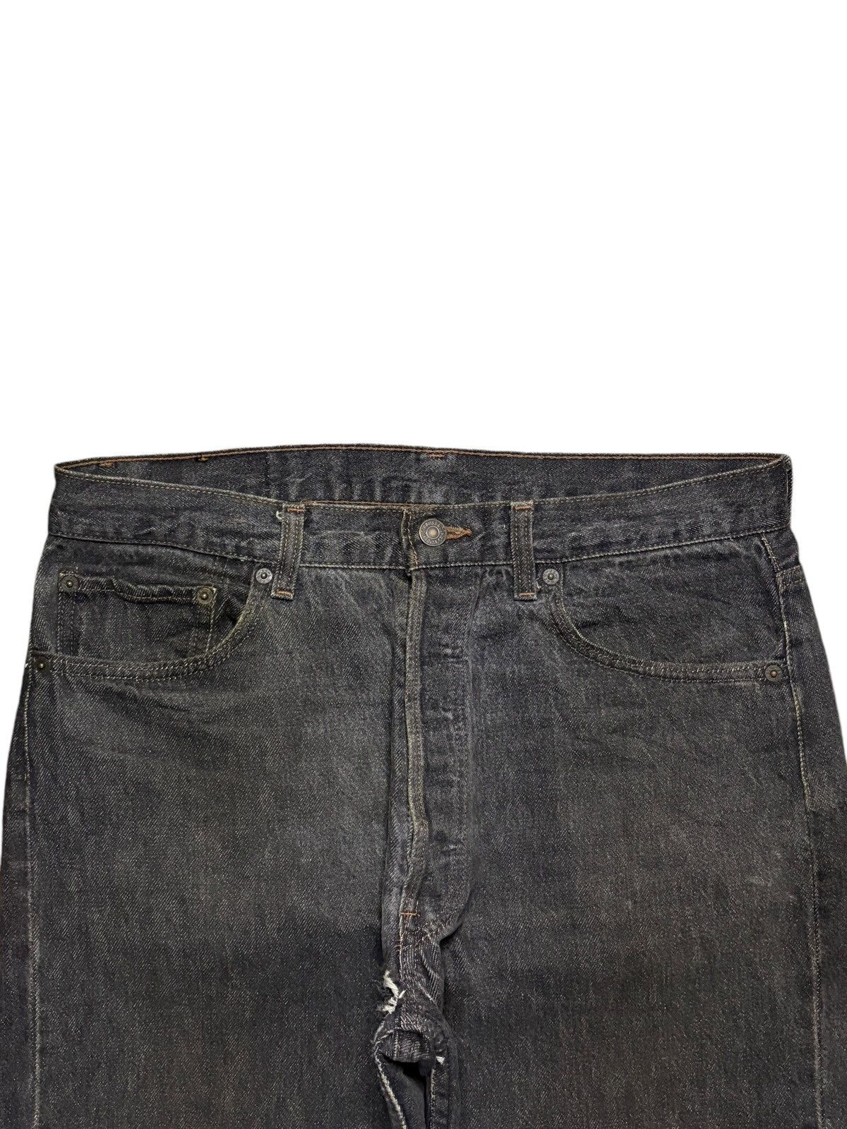 Vintage 90s Levis 501 Black Distressed Loose Jeans