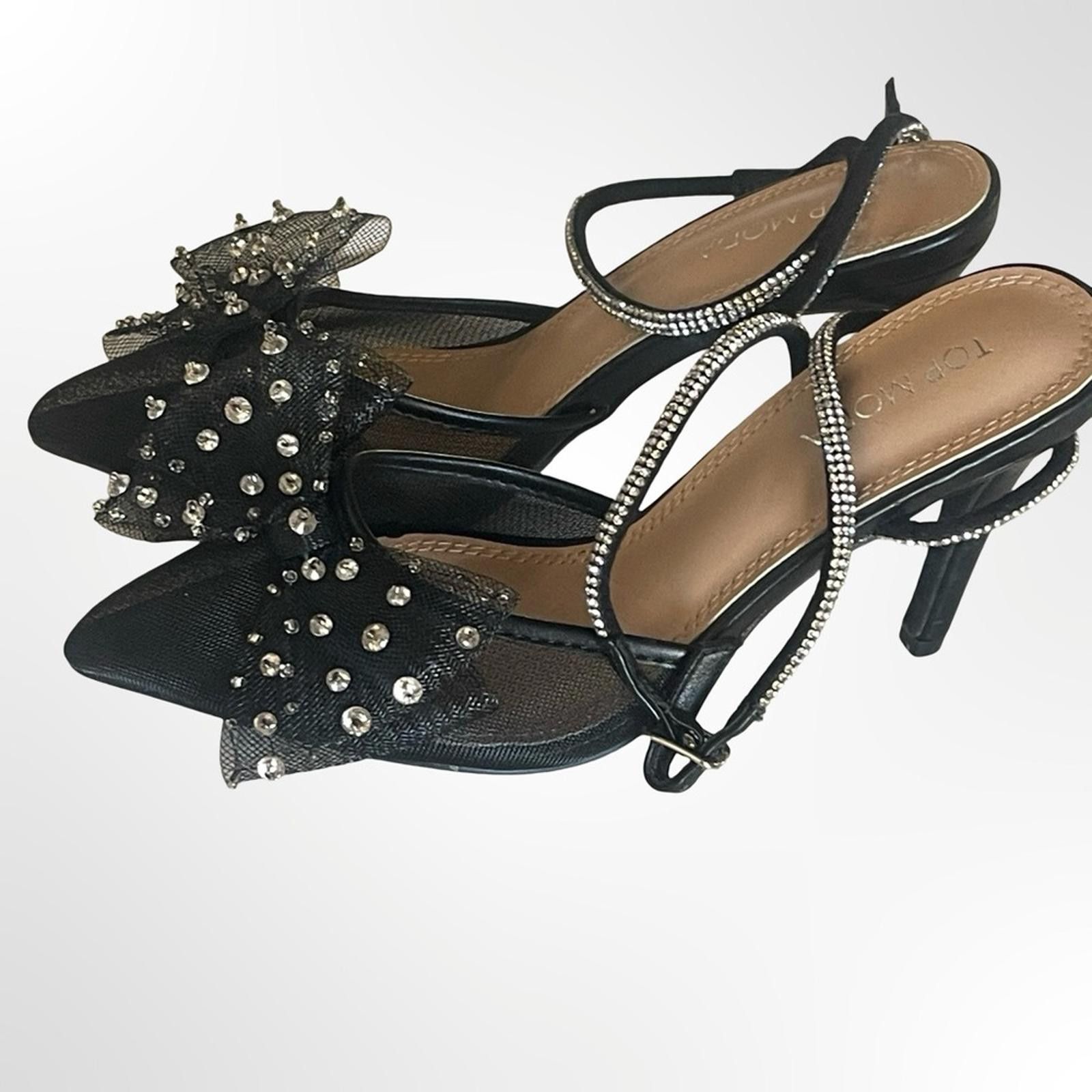 Other Top Moda Black Embellished Pointed-Toe Heels NWT in size 6.5 Size US 6.5 / IT 36.5 - 3 Thumbnail