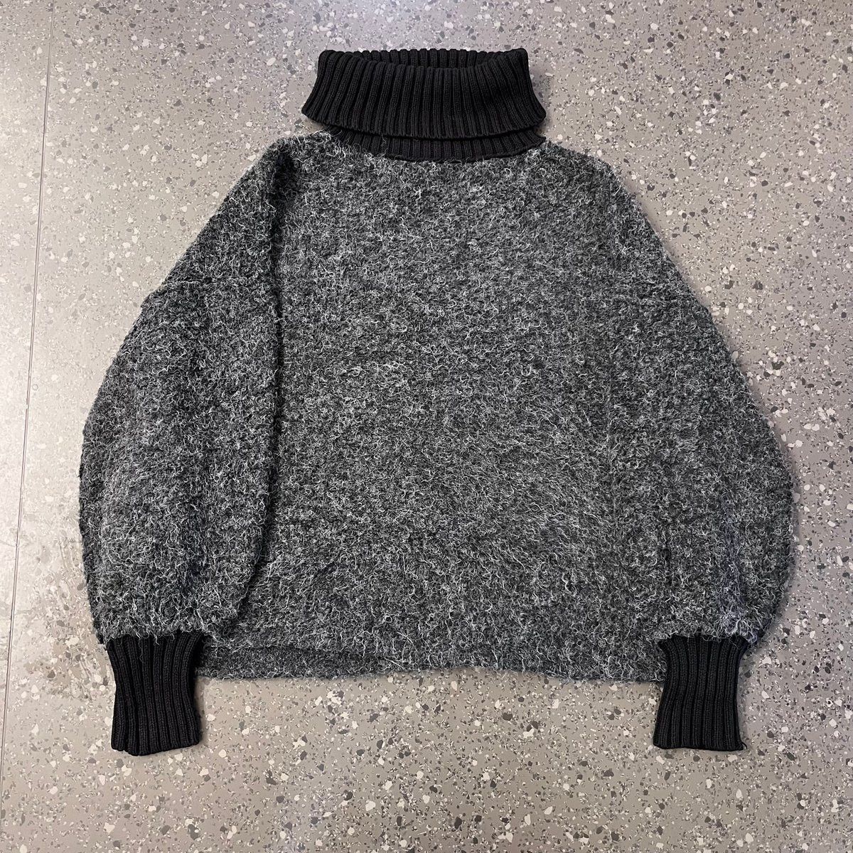 Japanese Brand Free People Grey Turtleneck Sweater Black Ribbed Trim Size US S / EU 44-46 / 1 - 2 Thumbnail