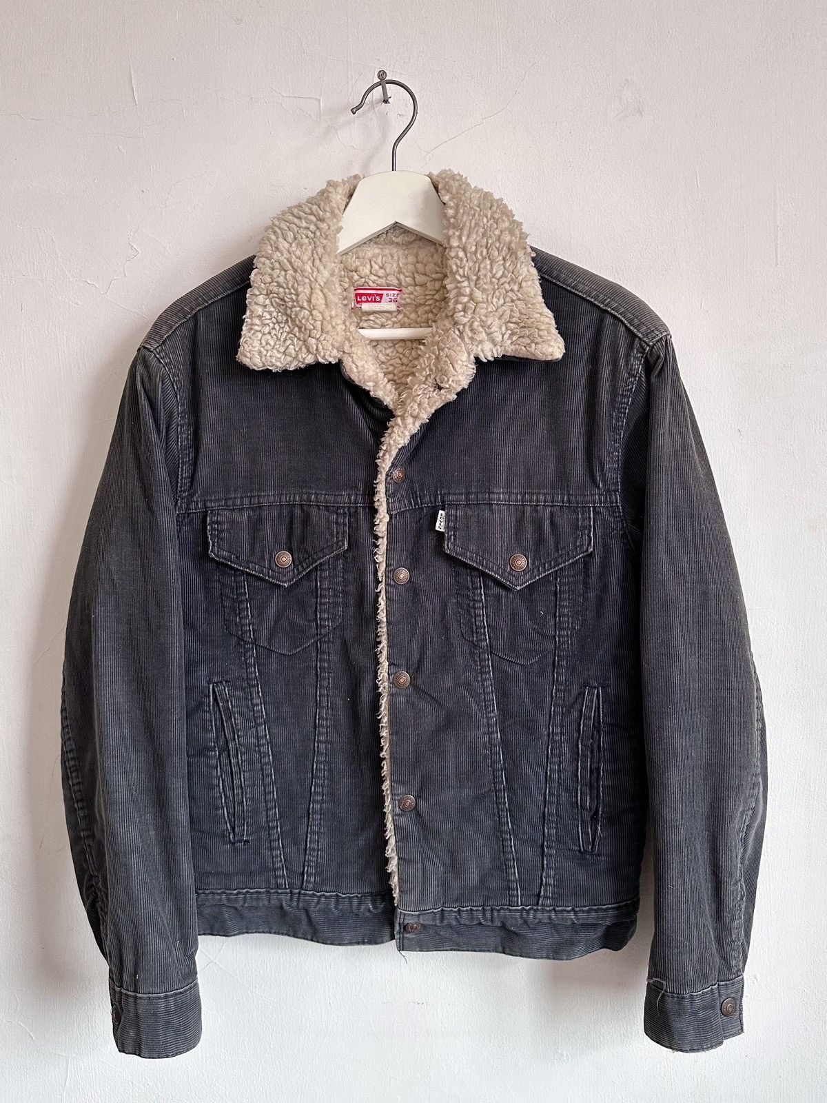 Levi's × Vintage 80s Levis Corduroy Sherpa Jacket Size US S / EU 44-46 / 1 - 1 Thumbnail