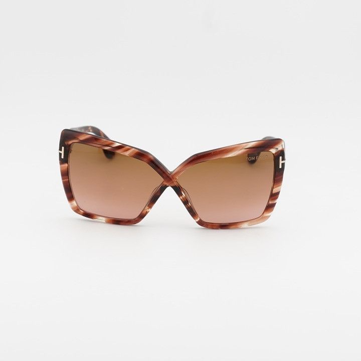 Tom Ford Tom Ford Fiore FT1195 54F Sunglasses Red Havana Cat Eye Size ONE SIZE - 2 Thumbnail