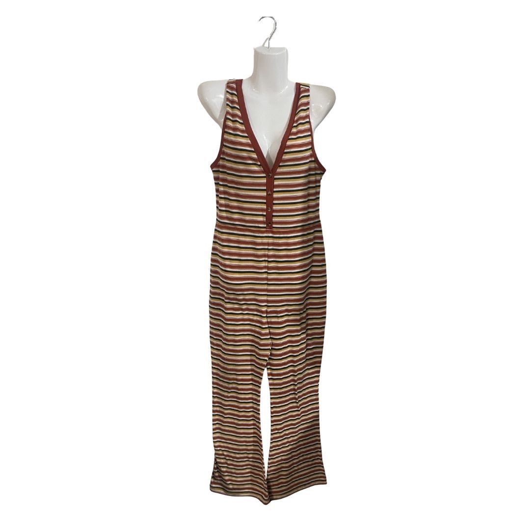 Target Basics Wild Fable Multicolor Striped Ribbed Jumpsuit Retro 70's Size 27" / US 4 / IT 40 - 4 Thumbnail