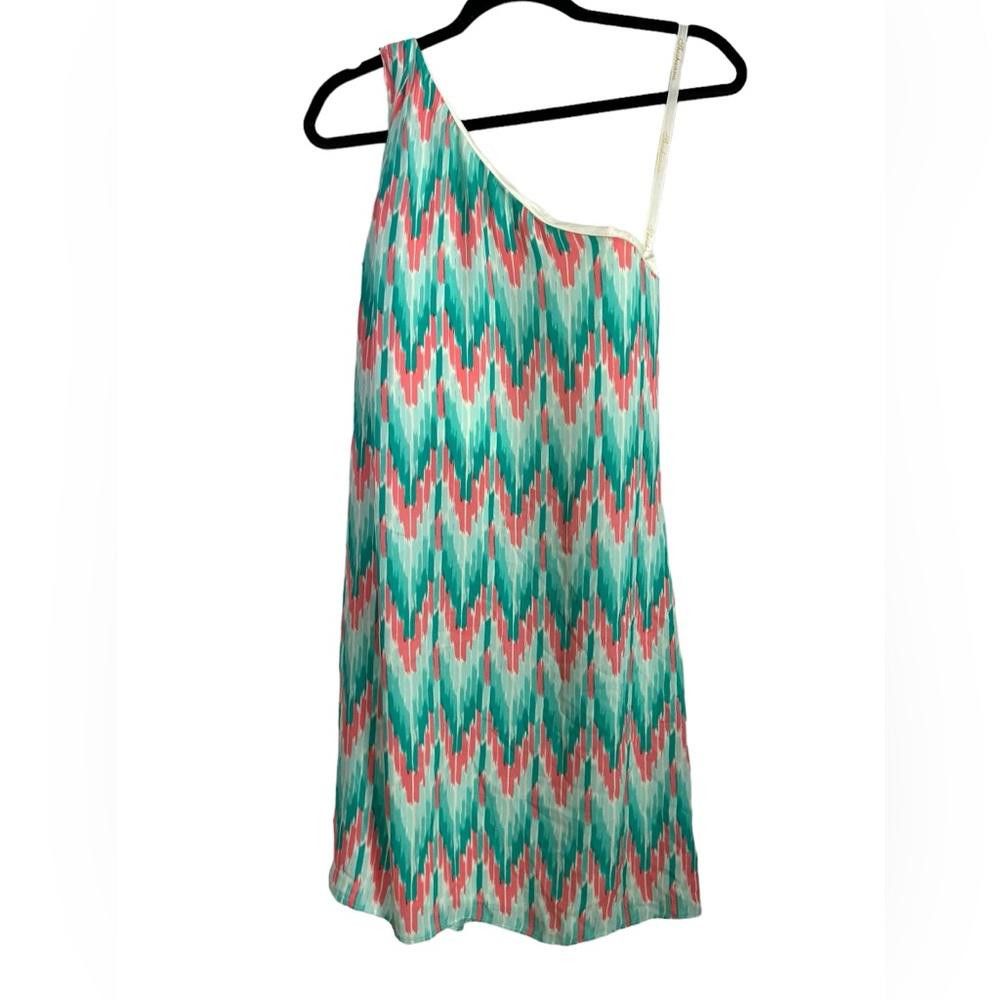 Designer Shoshanna l Silk Abstract One Shoulder Shift Dress 4 Size S / US 4 / IT 40 - 4 Thumbnail