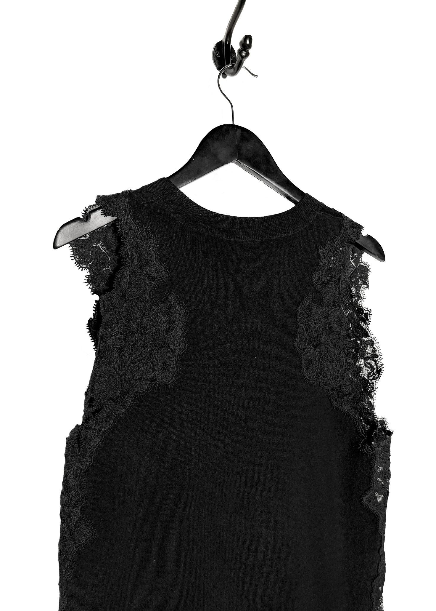 Chloe Chloé Black Wool Side Lace Insert Sleeveless Dress Size M / US 6-8 / IT 42-44 - 5 Thumbnail