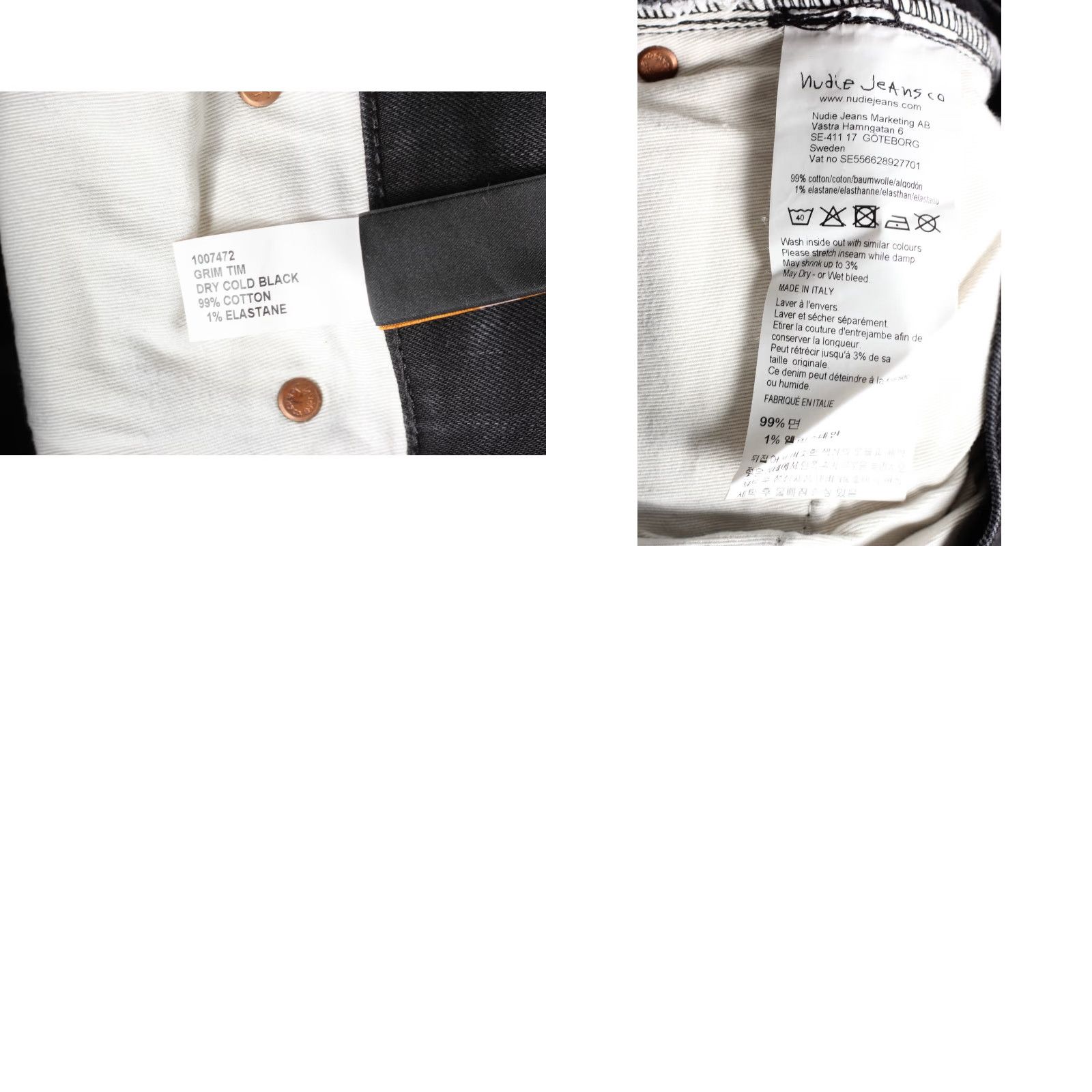 Nudie Jeans NUDIE JEANS Grim Tim Dry Cold BLACK Jeans Men Size W30 L30 Slim Straight DZ7882 Size US 30 / EU 46 - 8 Thumbnail