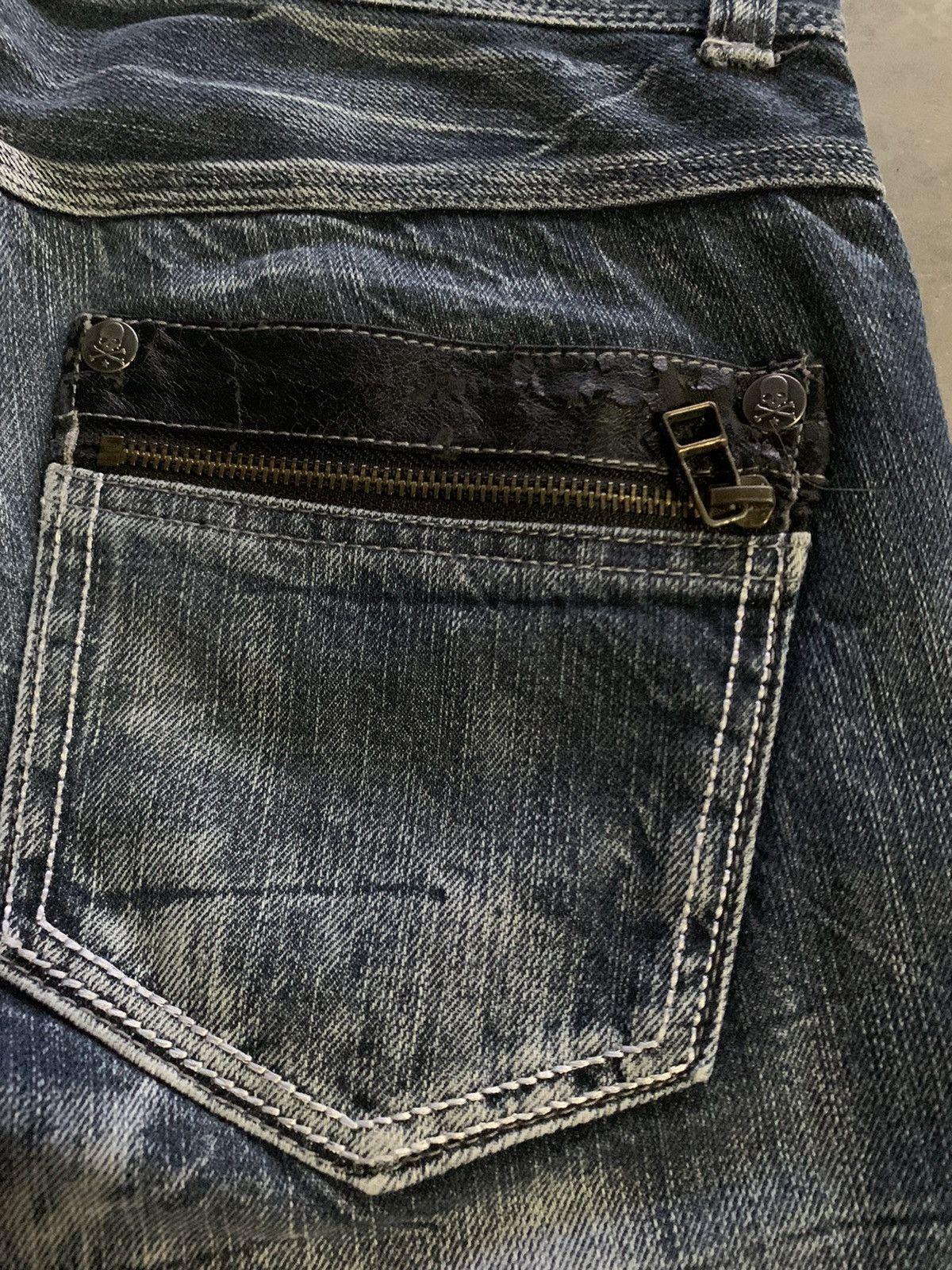 If Six Was Nine ROOT THREE STYLE honeycomb whiskered wash jeans punk goth Size US 33 - 16 Thumbnail