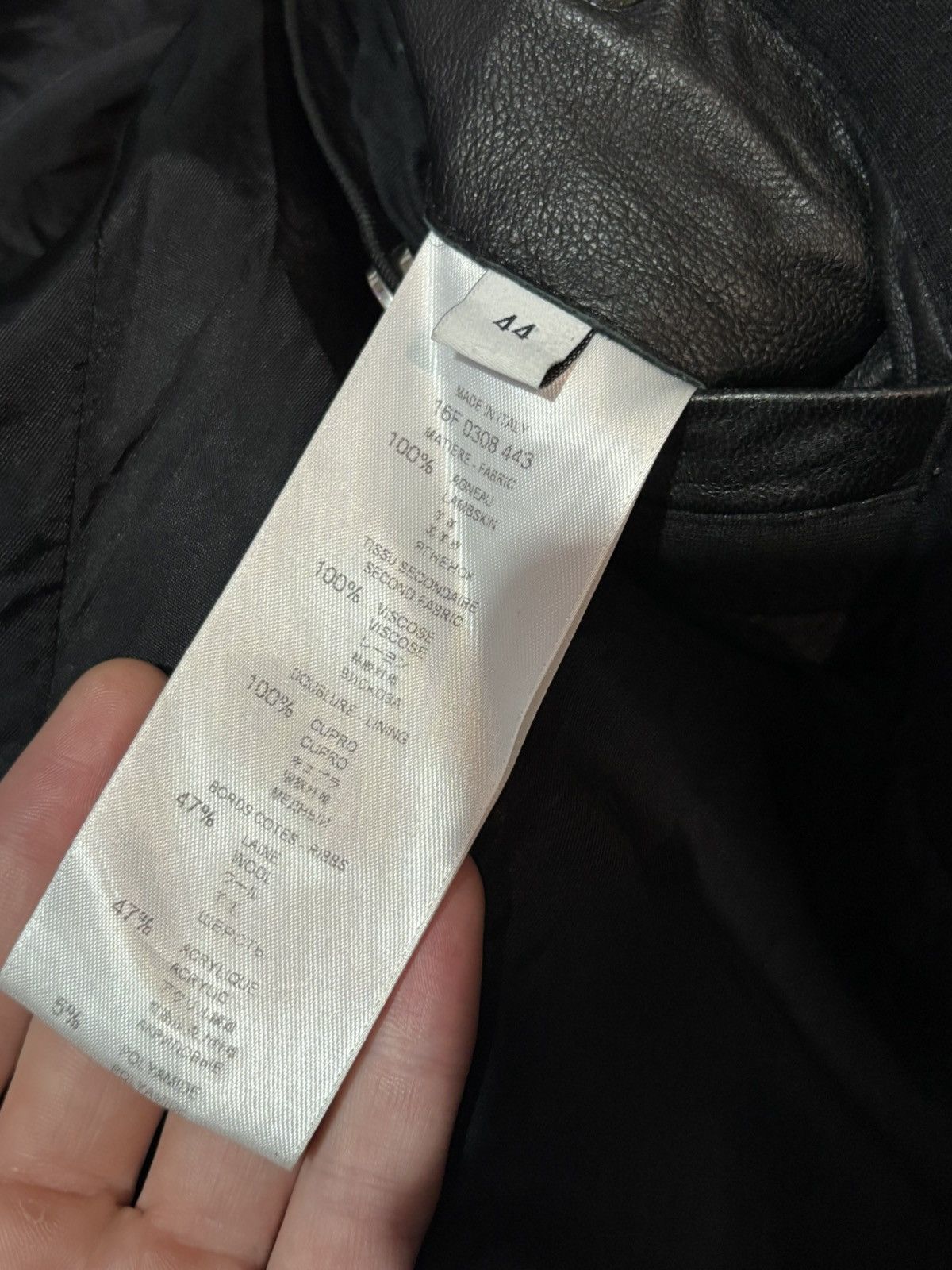 Givenchy F/W16 LAMBSKIN/VISCOSE BIKER ZIP UP Size US XS / EU 42 / 0 - 9 Thumbnail