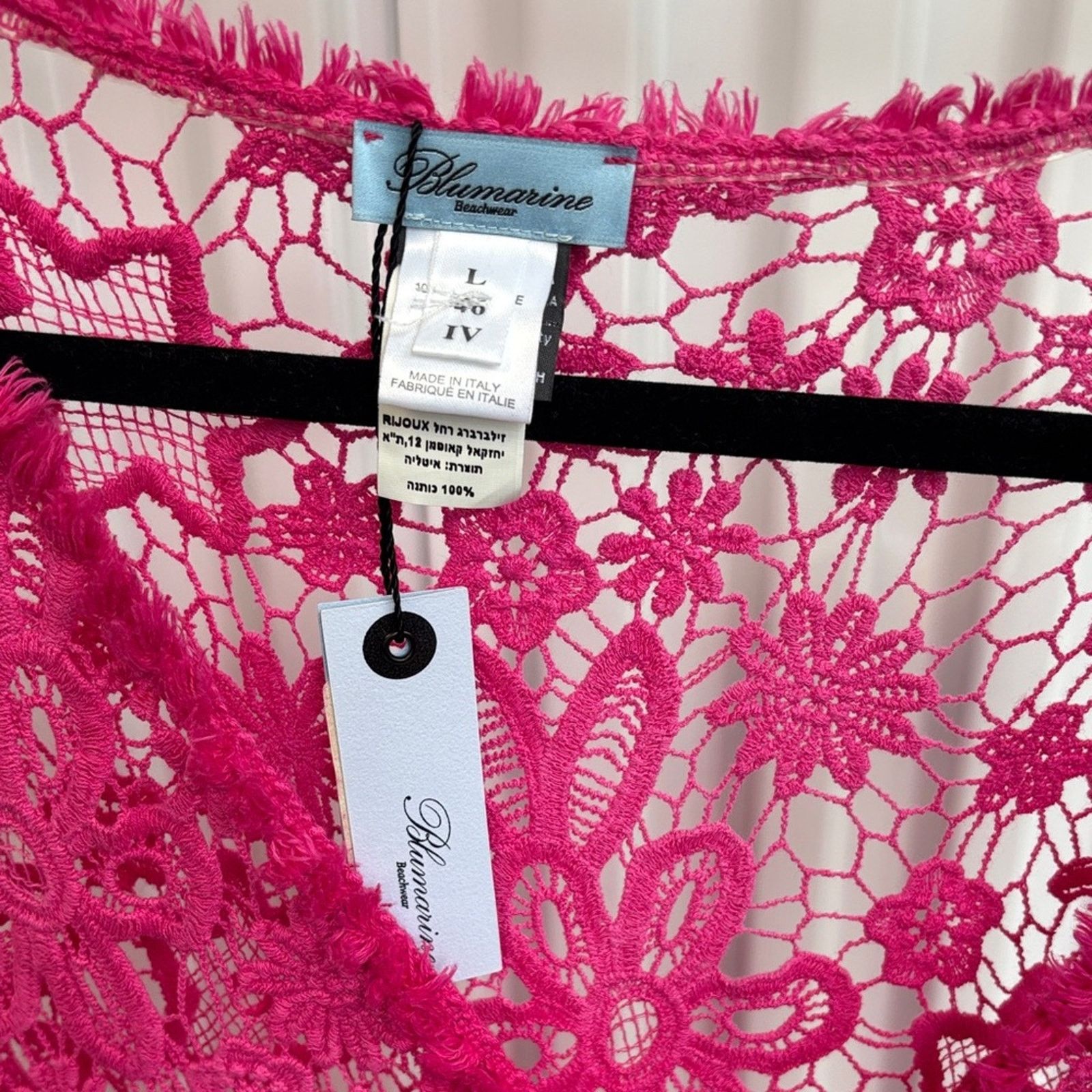 Blumarine NWT Blumarine Beachwear Pink Lace Floral Cardigan L Size L / US 10 / IT 46 - 2 Thumbnail