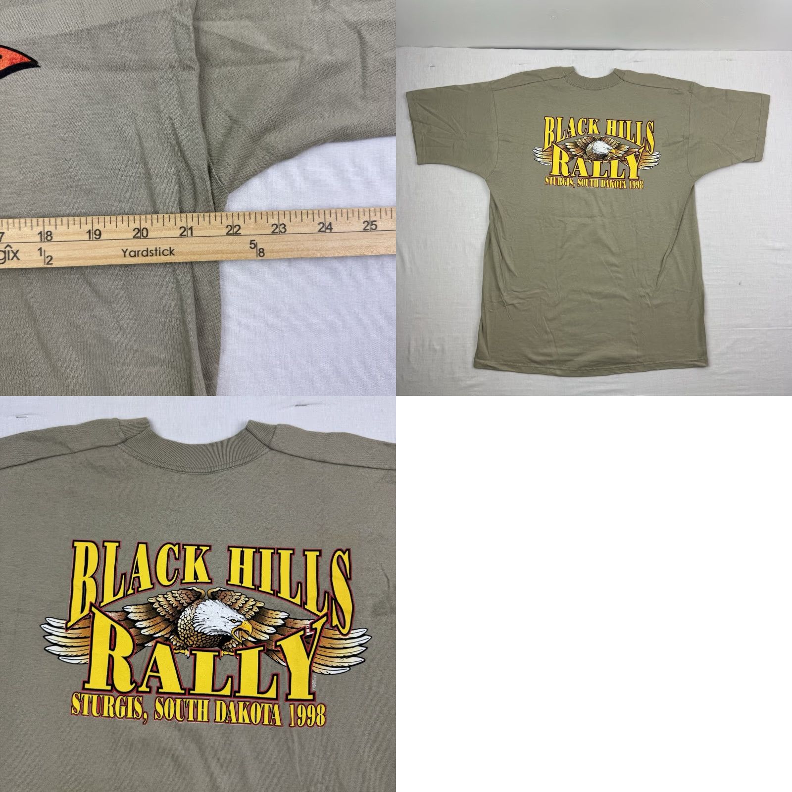Vintage VINTAGE Sturgis T Shirt Adult XL Tan Black Hills Biker Rally 1998 90s Motorcycle Mens Size US XL / EU 56 / 4 - 8 Thumbnail