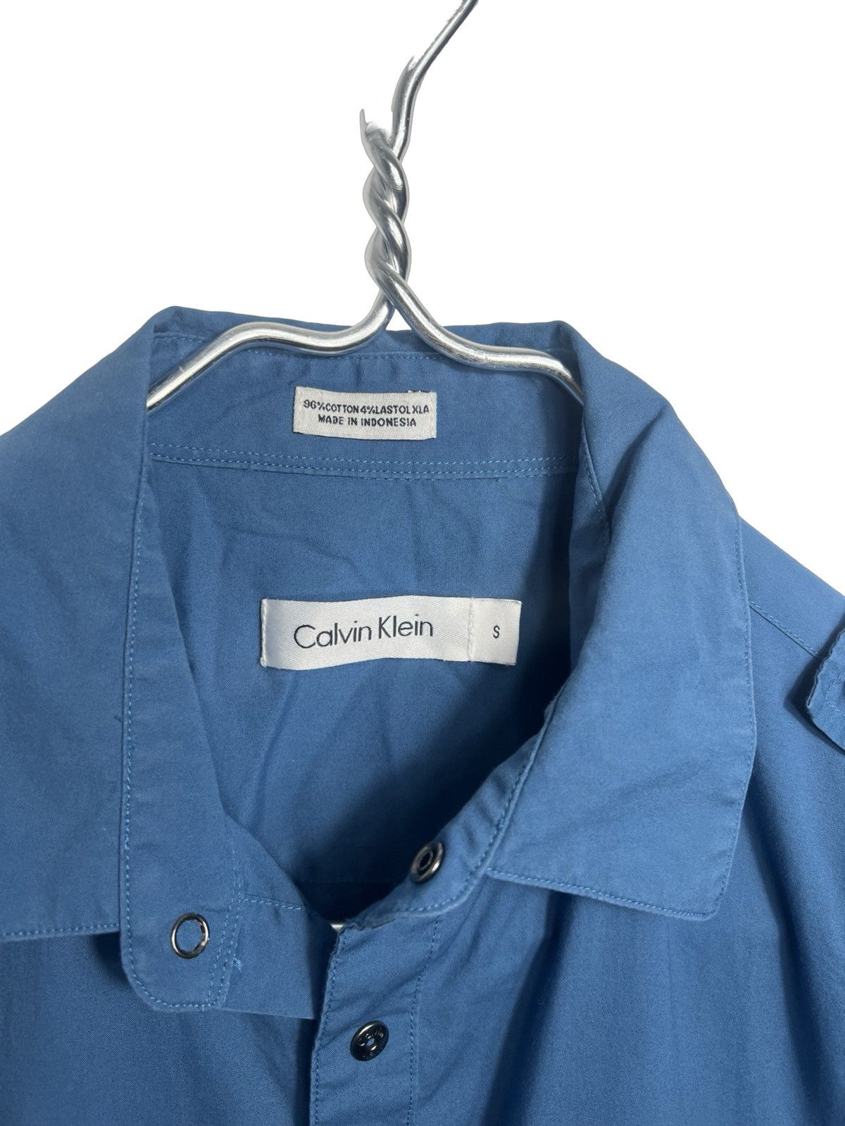 Calvin Klein Calvin Klein Blue Short Sleeve Snap Buttons Size US S / EU 44-46 / 1 - 2 Thumbnail