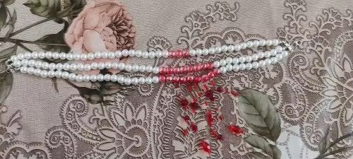 Other Red Blood Pattern Imitation Pearl Necklace Size ONE SIZE - 4 Thumbnail