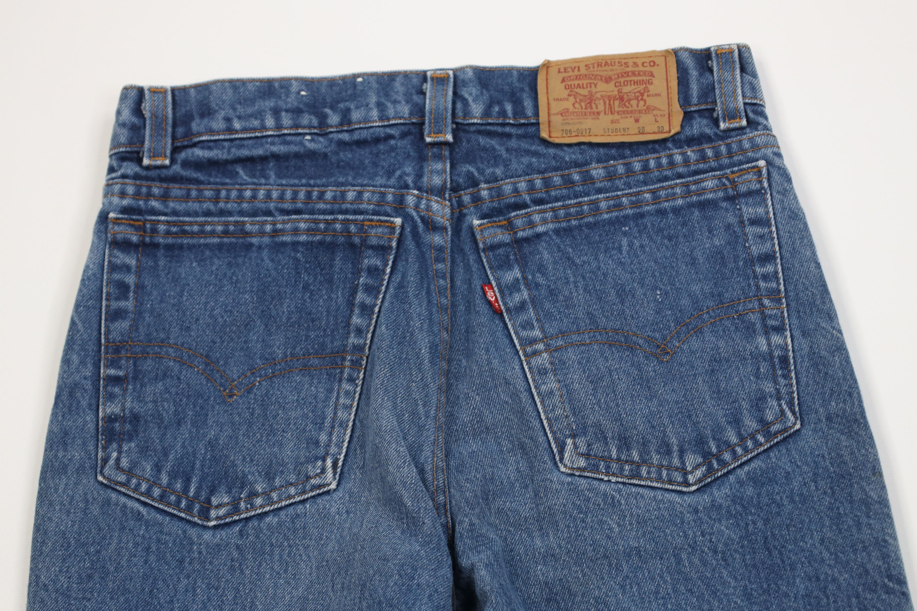 Levi's Vintage 80s Levis 706 Fit Faded Denim Jeans Blue Cotton USA Size 28" / US 6 / IT 42 - 11 Thumbnail