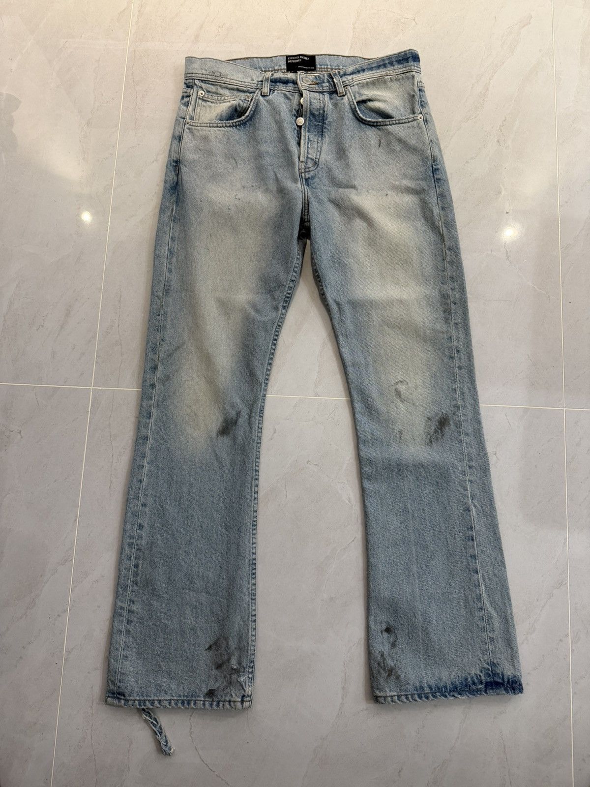 Enfants Riches Deprimes Enfants Riches Deprimes SS25 Dirty Stained Flaired Denim Size US 32 / EU 48 - 1 Thumbnail