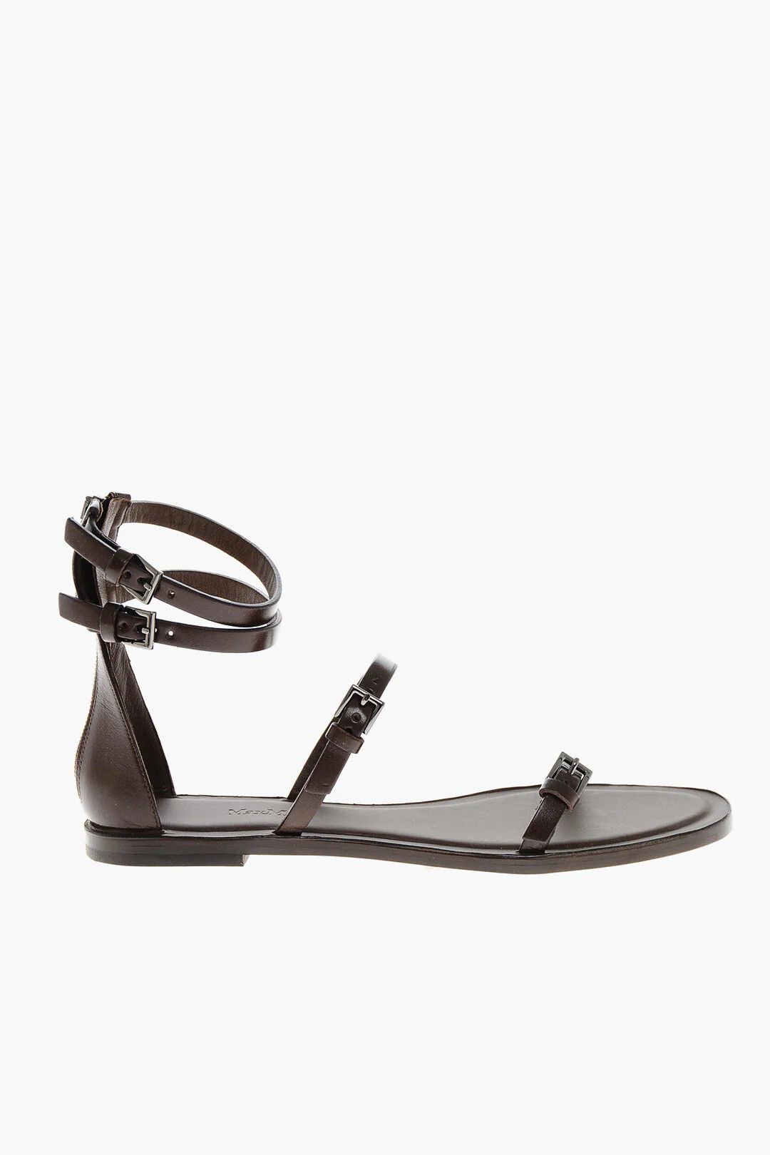 Max Mara og1mm0426 Leather Gladiator Sandals in Brown Size US 7 / IT 37 - 1 Thumbnail