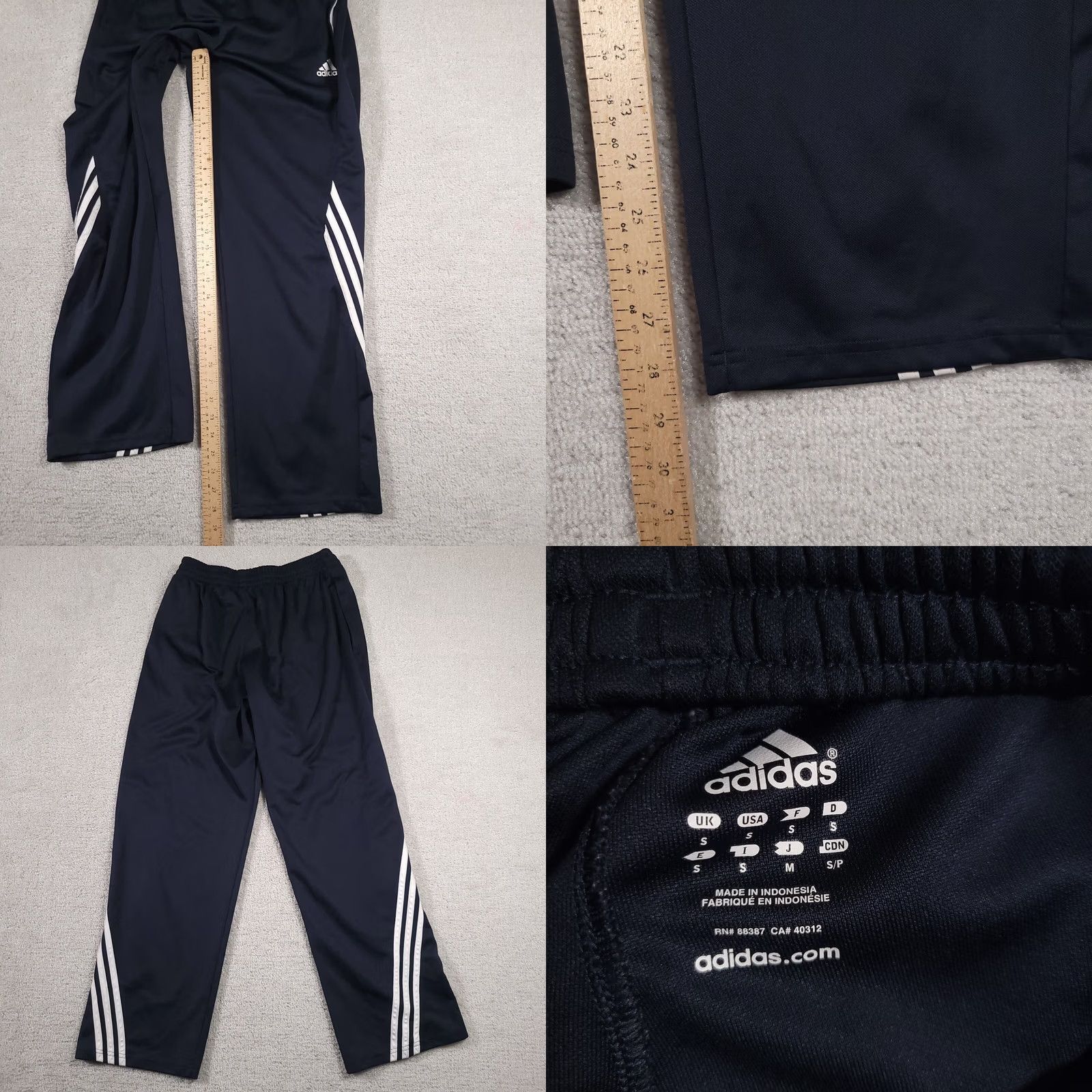 Adidas Adidas Sweatpants Mens Small Blue White 3 Stripe Active Warmup Pants Straight Size US 29 - 8 Thumbnail
