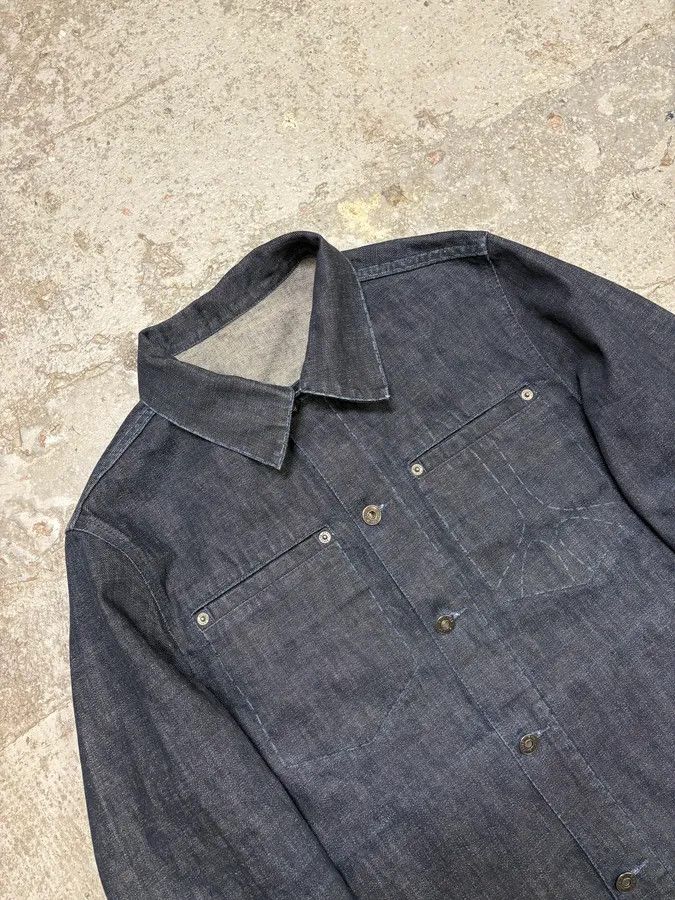 Designer × Moschino × Vintage 2000s Moschino Peace Raw Denim Jacket Size US S / EU 44-46 / 1 - 5 Thumbnail