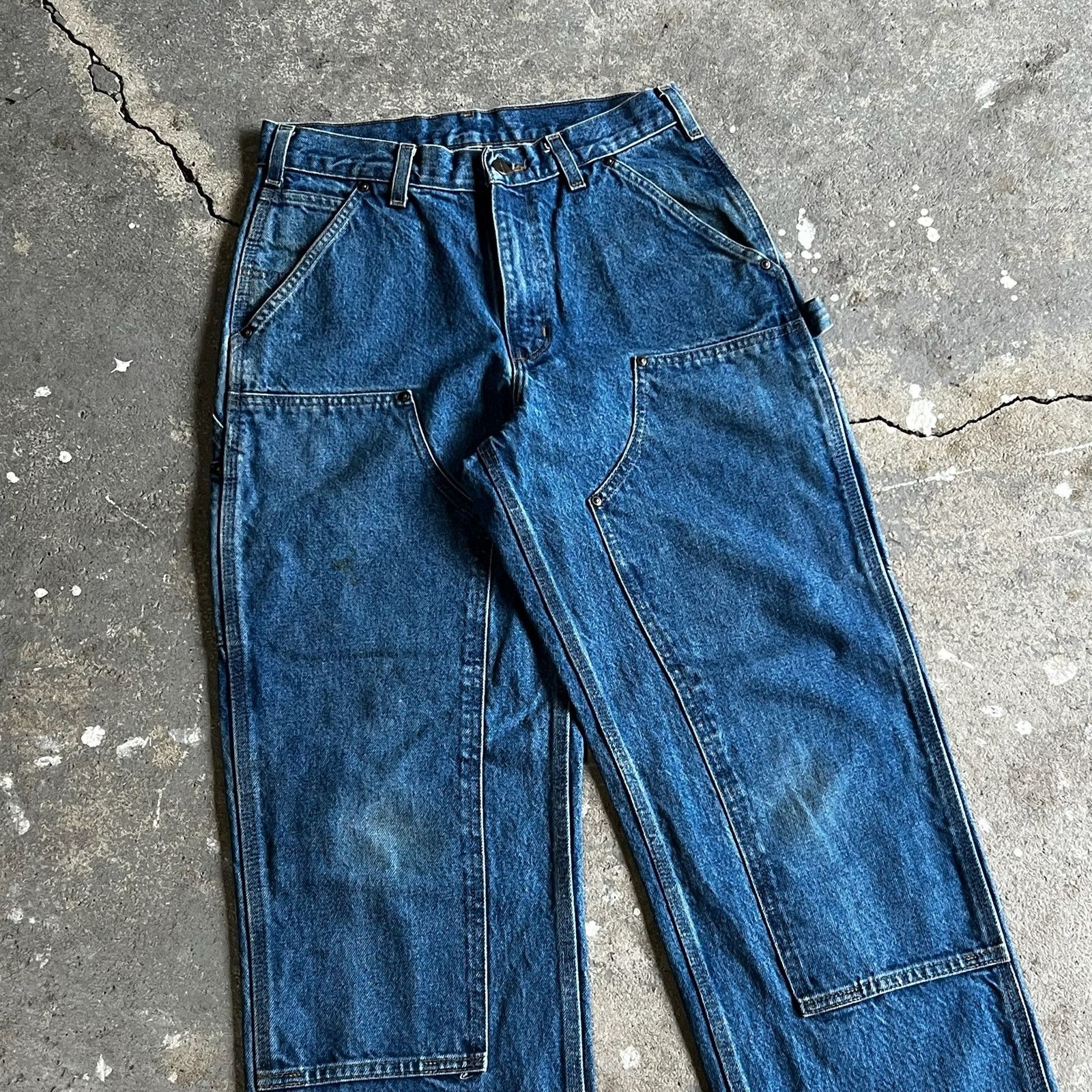 Carhartt × Vintage Carhartt denim blue jean double knee work carpenter pants Size US 29 - 2 Thumbnail