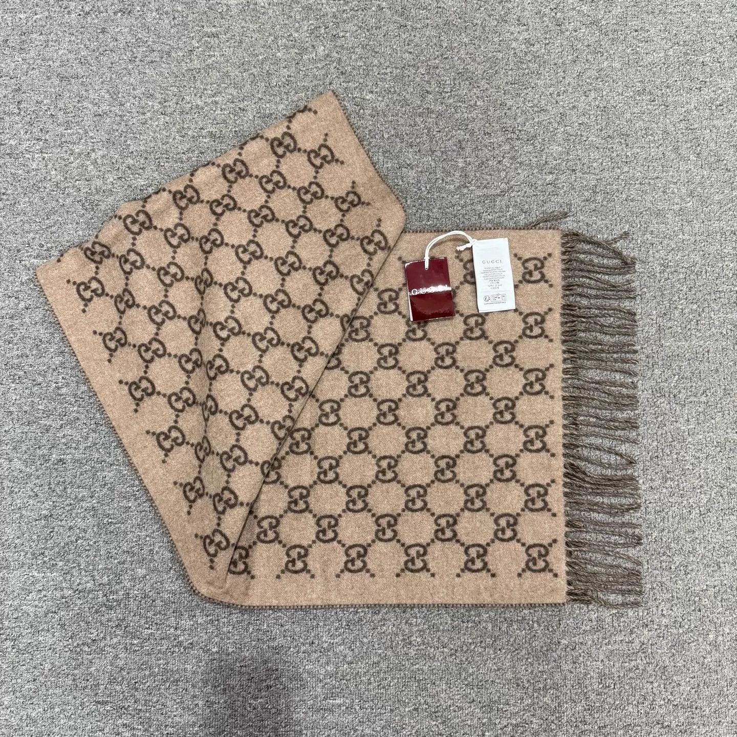 Gucci Gucci New GG Monogram Print Cashmere Scarf 45x170cm Unused Size ONE SIZE - 2 Thumbnail