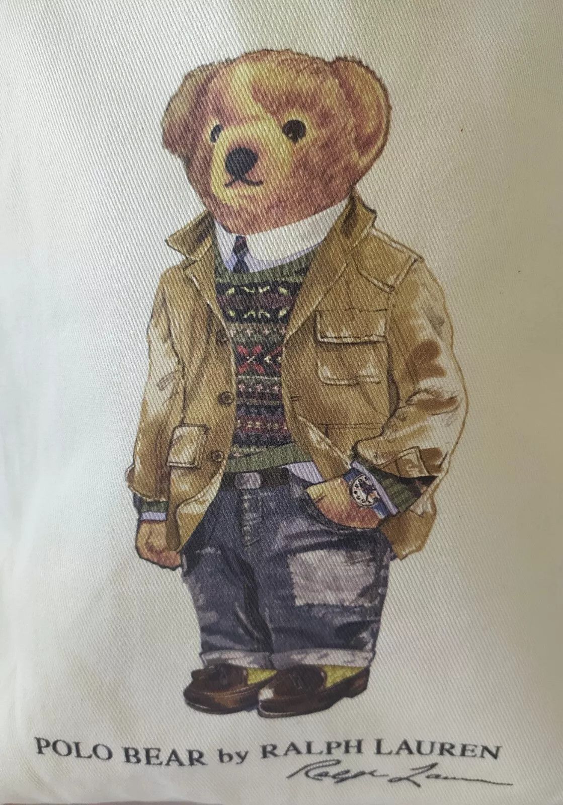 Polo Ralph Lauren Polo Ralph Lauren Polo Bear Cotton Canvas Tote Bag IFD 8036 Size ONE SIZE - 2 Thumbnail