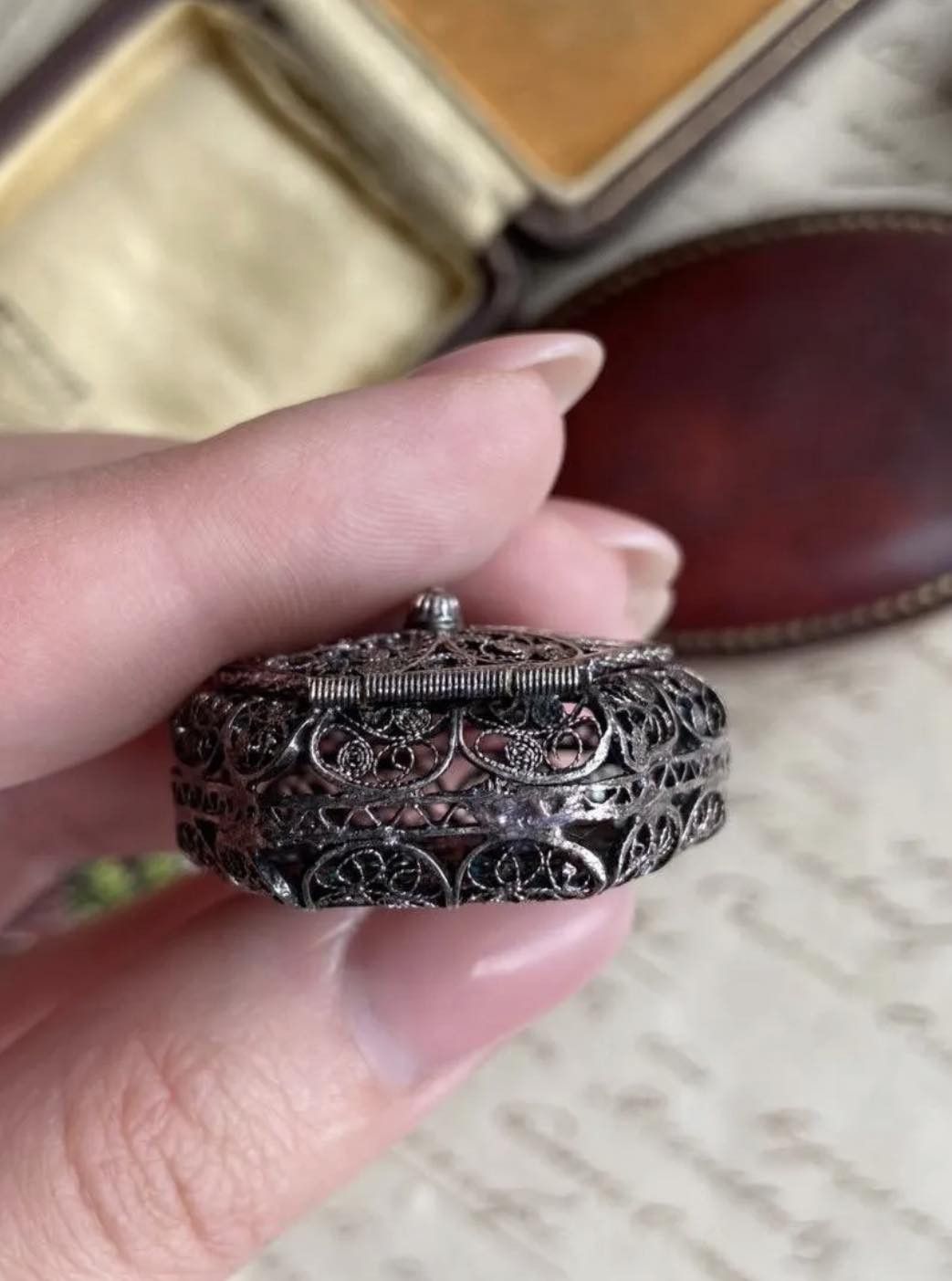 Vintage Vintage Christian Silver 800 Filigree Rosary Box 9.5g Size ONE SIZE - 8 Thumbnail
