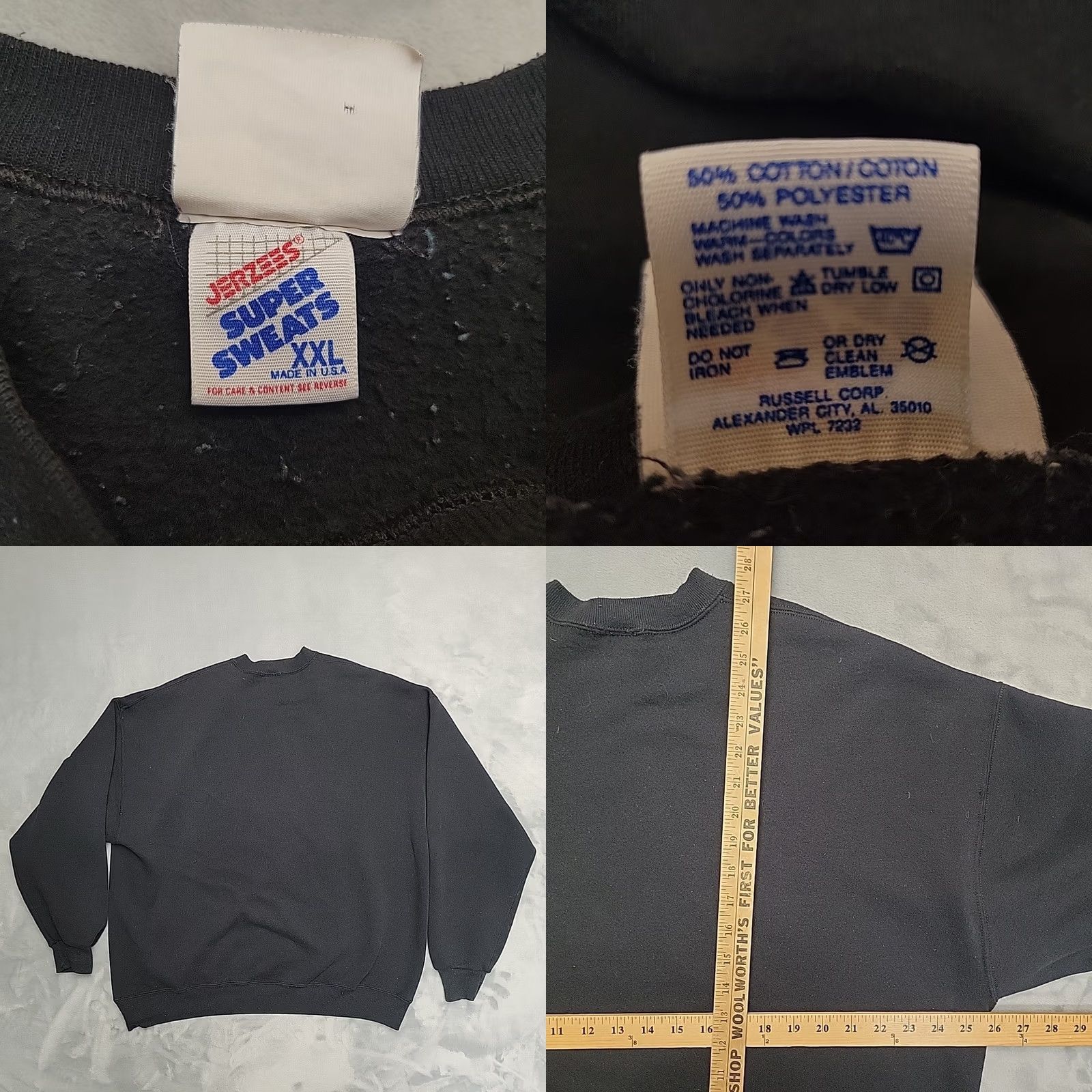 Jerzees VTG Jerzees Sweatshirt Womens 2XL Black Cardinal Cottage Made in USA Retro Pullover Crew Neck Fleece Graphic Print Size XXL / US 16-18 / IT 52-54 - 8 Thumbnail
