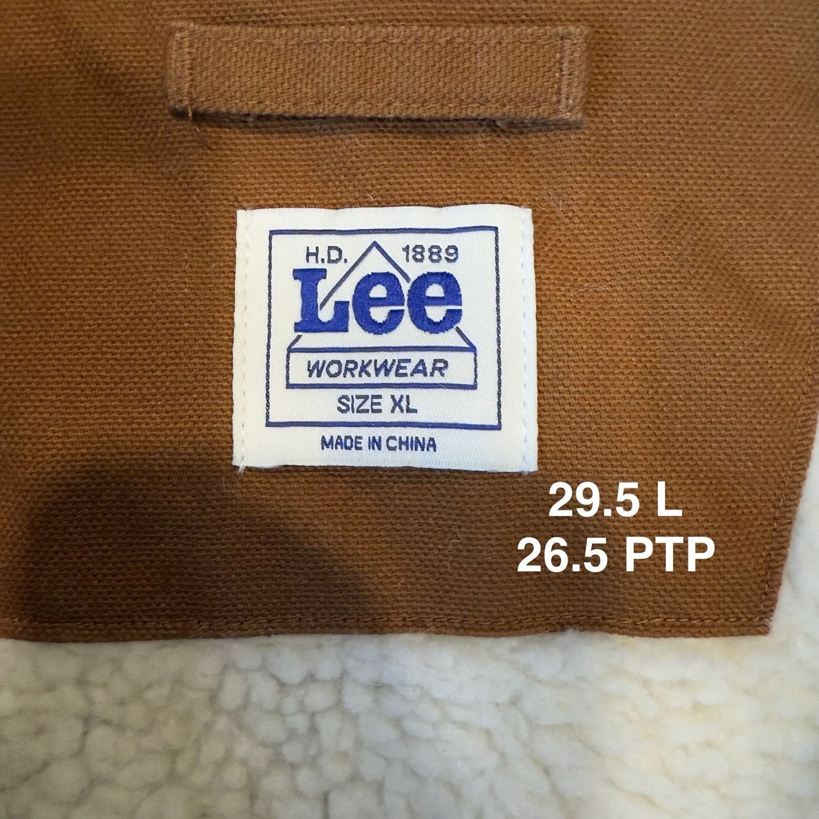 Lee Lee Workwear Jacket XL Brown Heavy Duck Canvas Sherpa Size US XL / EU 56 / 4 - 7 Thumbnail