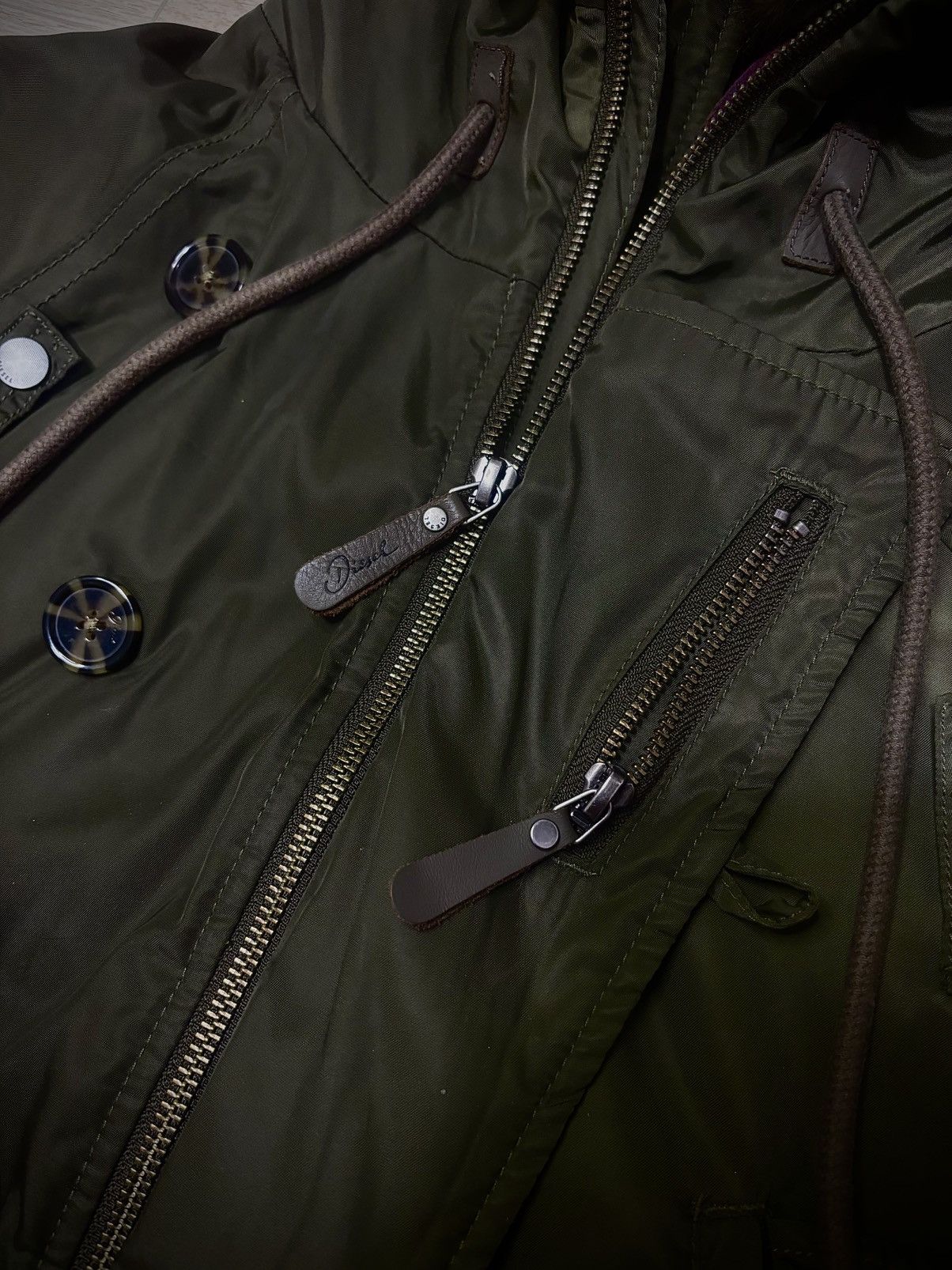 Diesel Diesel Female Bomber Jacket N-2B Trim Green Size S / US 4 / IT 40 - 5 Thumbnail