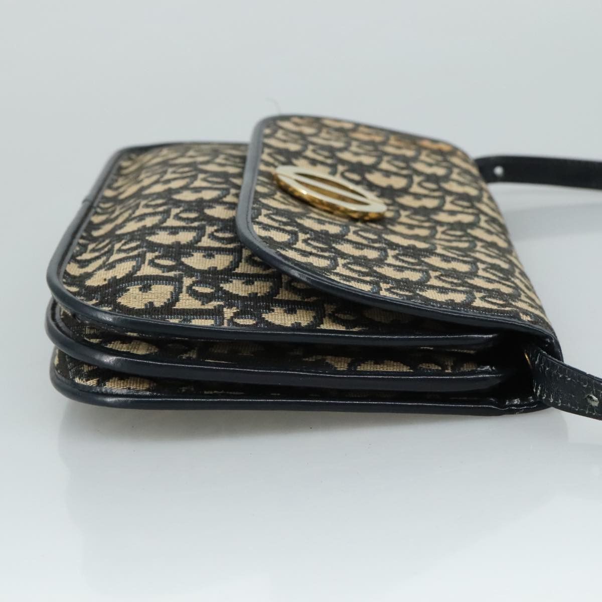 Dior DIOR Trotter Canvas Shoulder Bag Navy Gold Size ONE SIZE - 4 Thumbnail