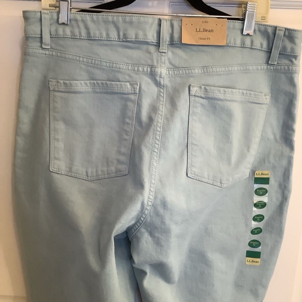 L.L. Bean Women's L.L.Bean Pants Size 16 Lt Blue Size 38" / US 16 / IT 52 - 4 Thumbnail