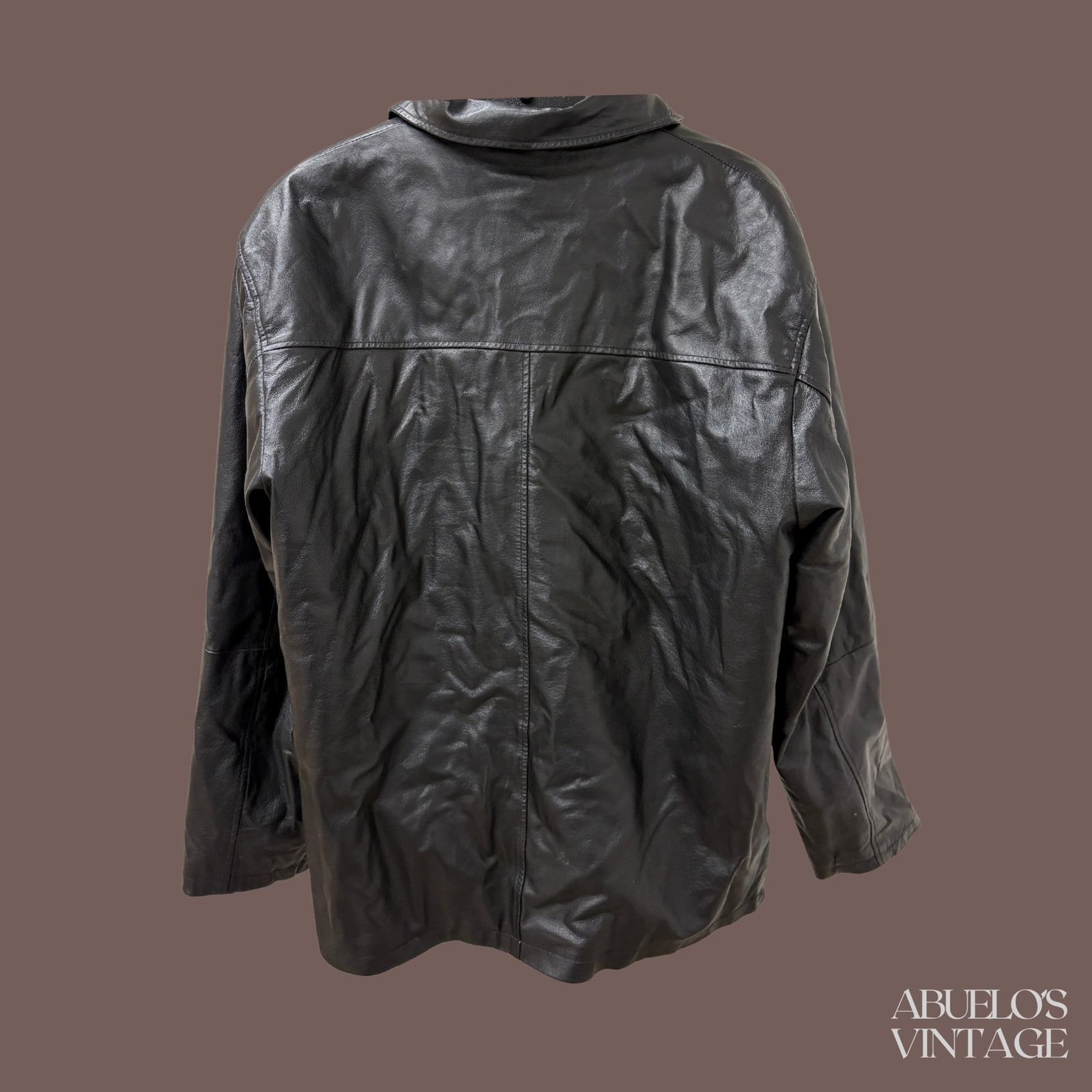 Vintage VTG Catalani Leather Jacket | Black | 90s Minimal Size US L / EU 52-54 / 3 - 4 Thumbnail