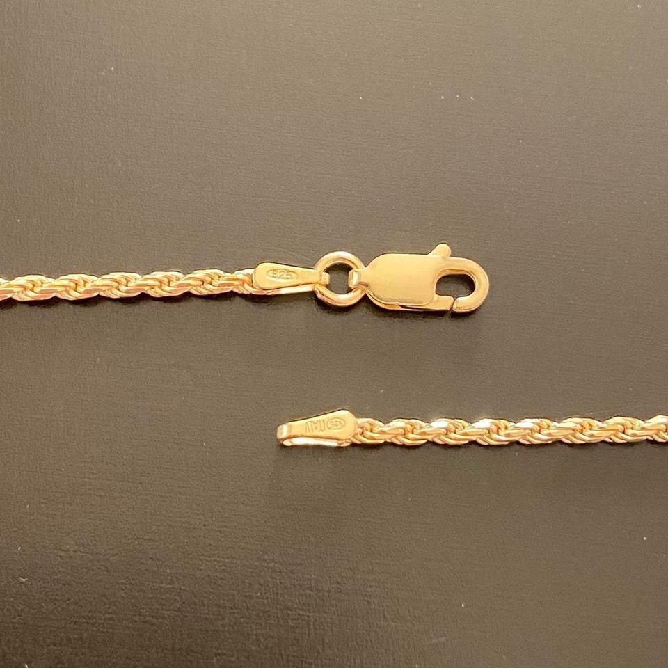 Other Gold Chain 14k Gold Vermeil Rope Chain 16in 2mm Size ONE SIZE - 2 Thumbnail