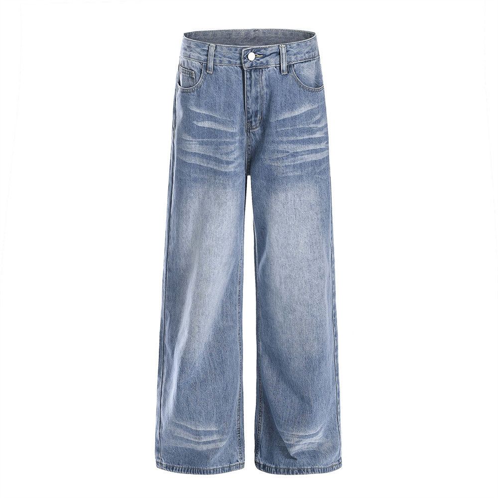 Japanese Brand × Jean Men's retro distressed loose casual straight washed jeans Size US 32 / EU 48 - 1 Thumbnail
