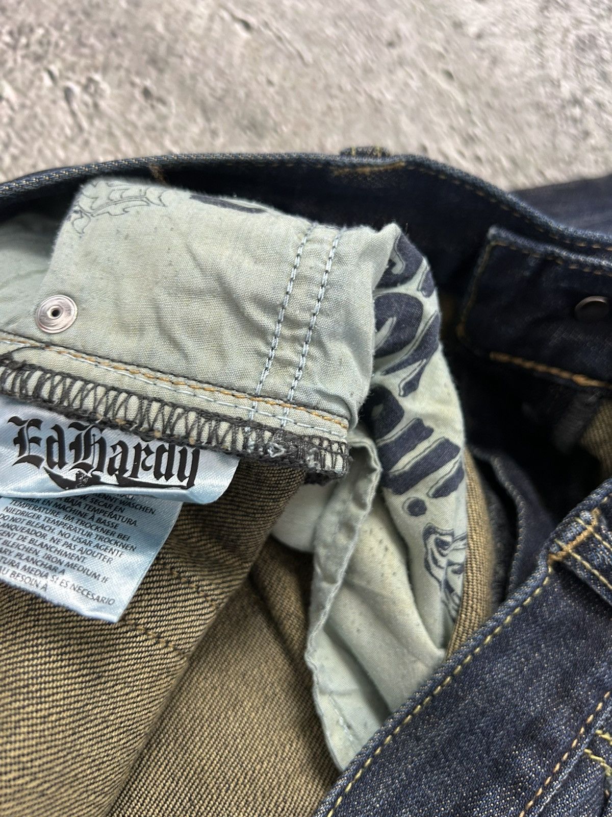 Christian Audigier × Ed Hardy × Vintage Ed Hardy Christian Audigier vintage jeans big logo pants Size US 36 / EU 52 - 7 Thumbnail