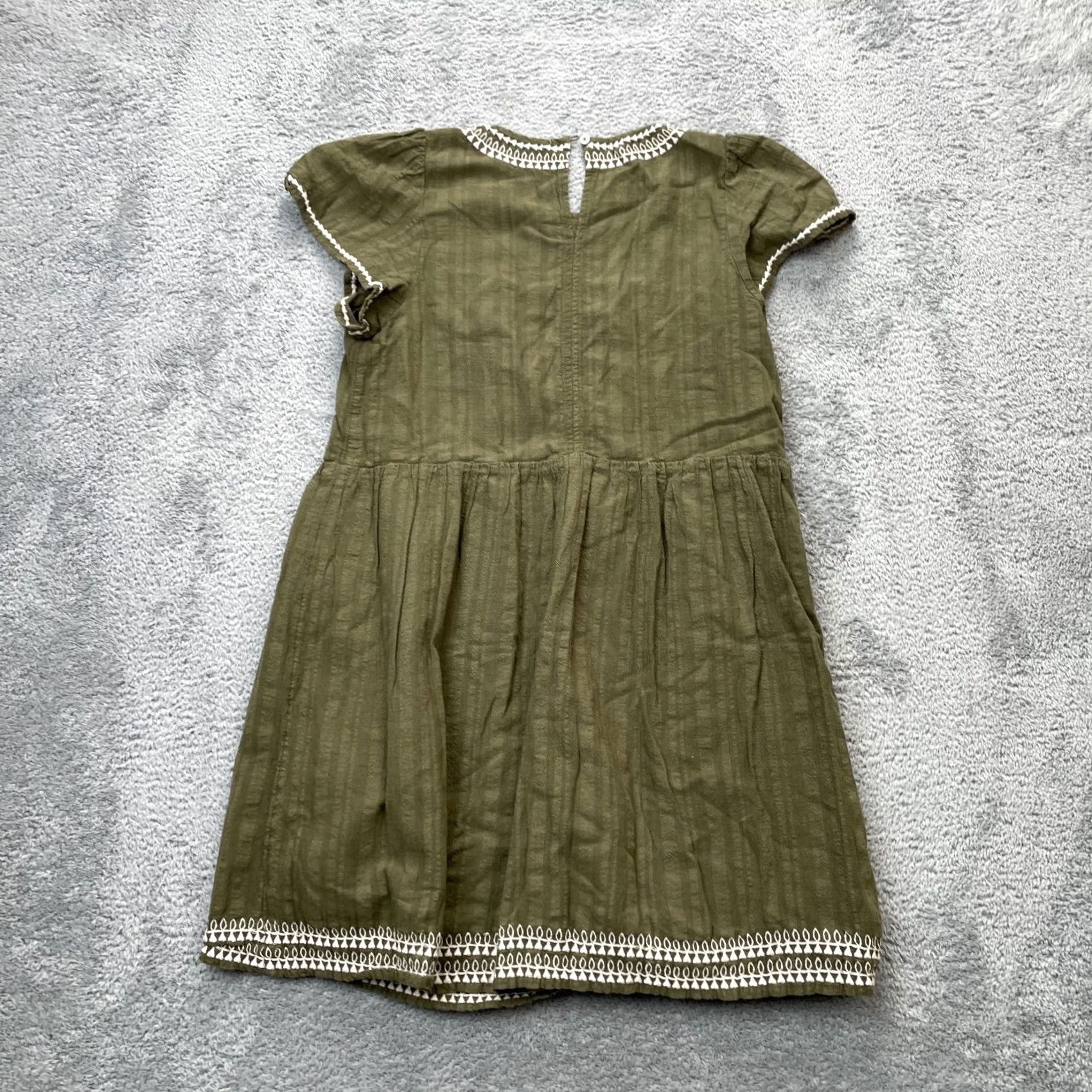 Loft LOFT Dress Womens Petite Small Green Cotton Embroidered Cap Sleeve Boho Tunic Size S / US 4 / IT 40 - 2 Thumbnail