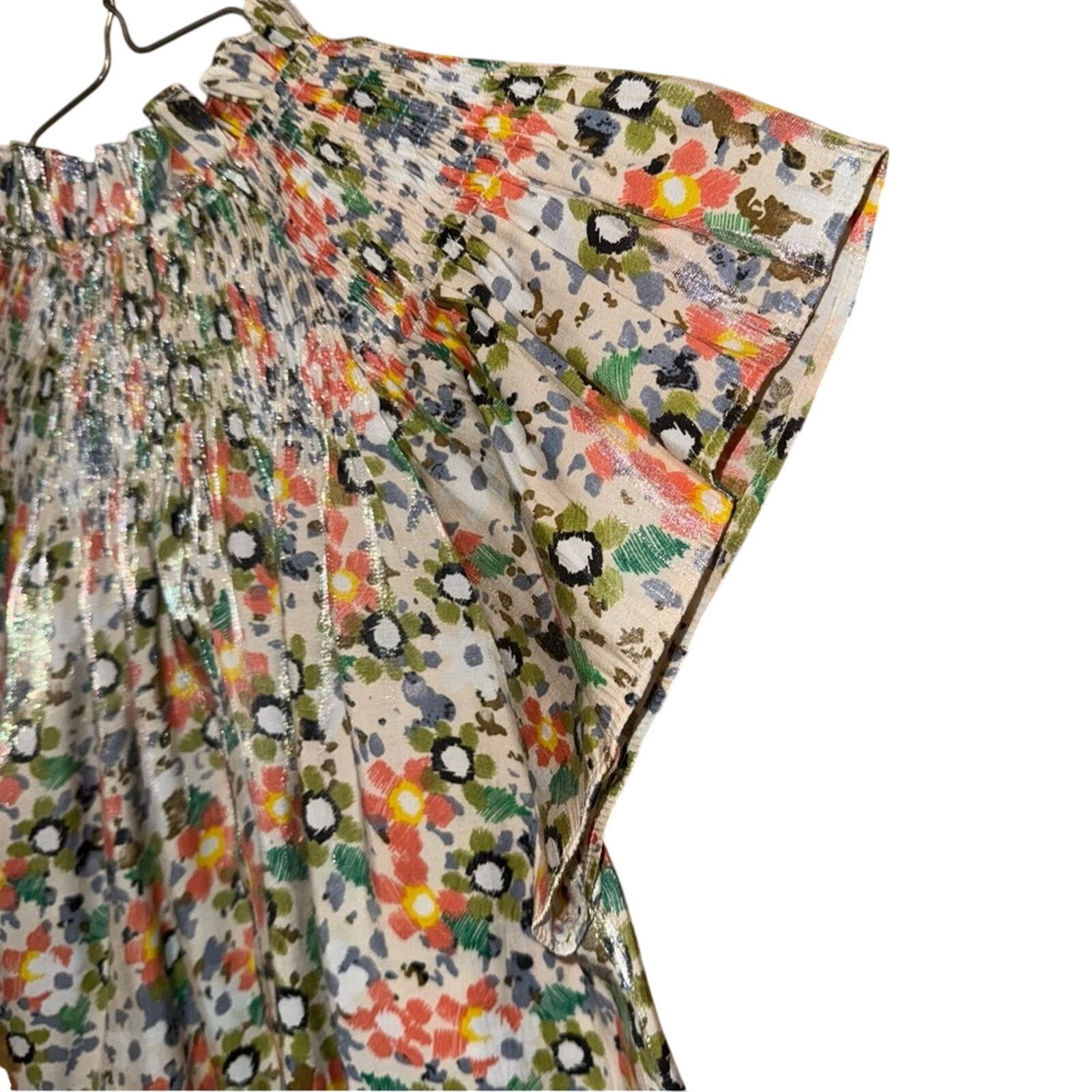 Other Moodie Size Small Floral Multicolor Smocked Blouse Size S / US 4 / IT 40 - 3 Thumbnail