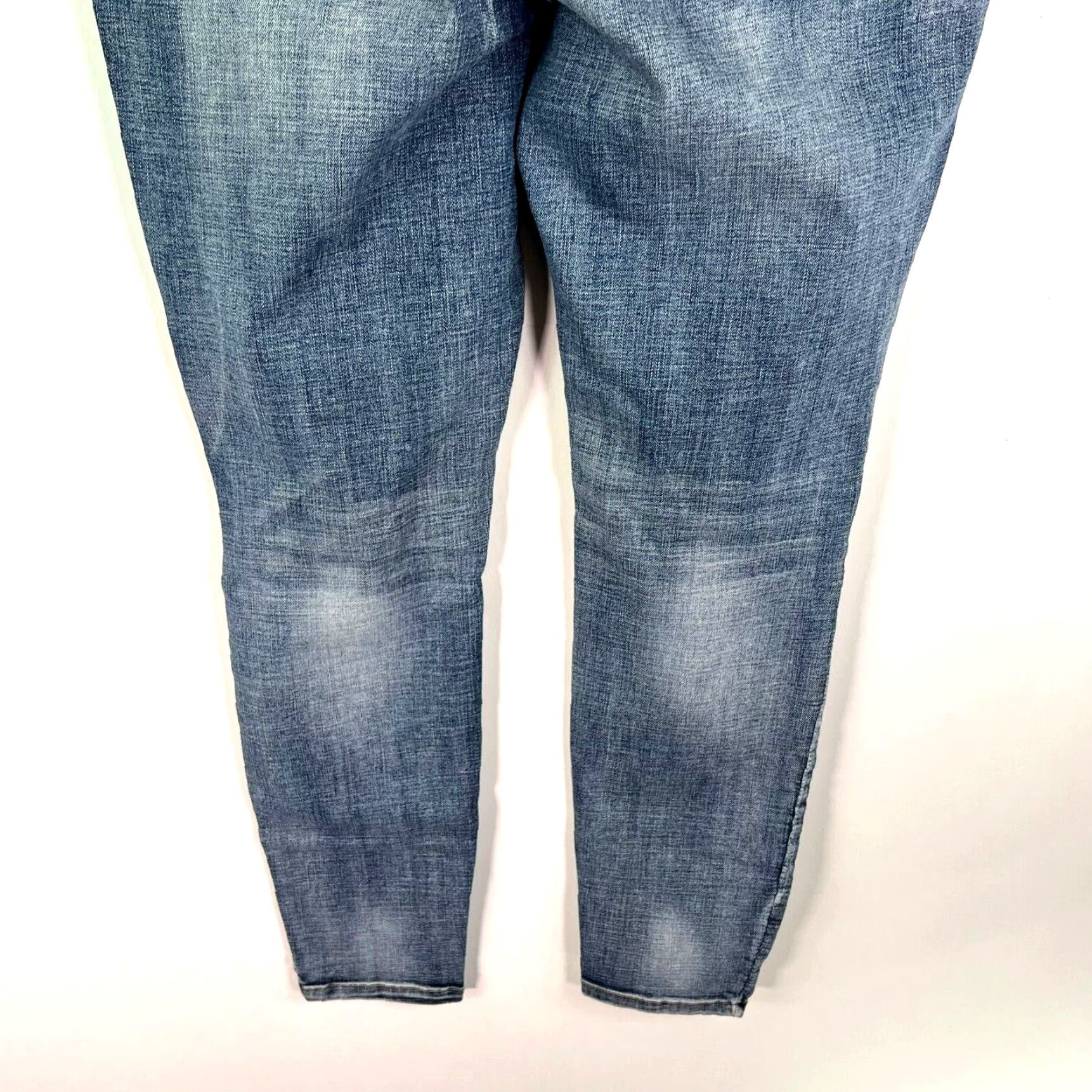 Vintage Maurice's Distressed Skinny Jeans Womens Size M 32X29 Blue Denim 5-Pocket Regular Rise Mid Size 32" / US 10 / IT 46 - 7 Thumbnail