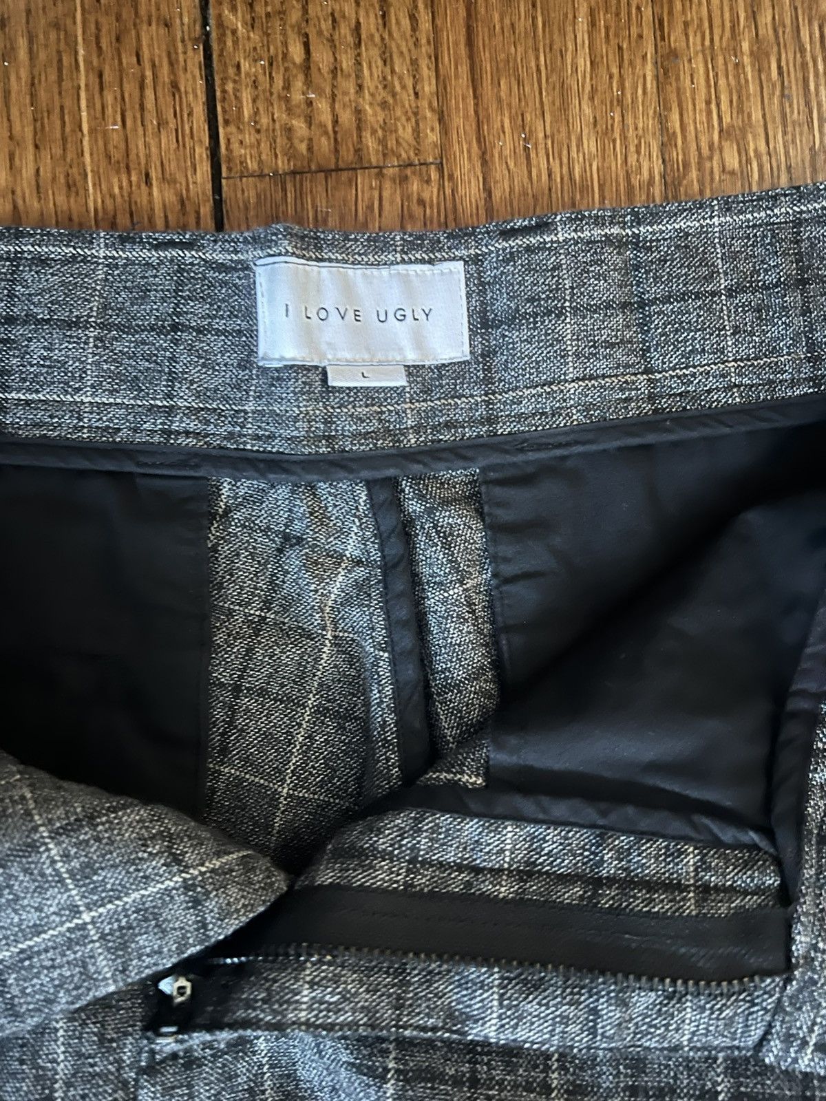 I Love Ugly I love ugly slim Kobe charcoal plaid size large men’s pants Size US 33 - 3 Thumbnail