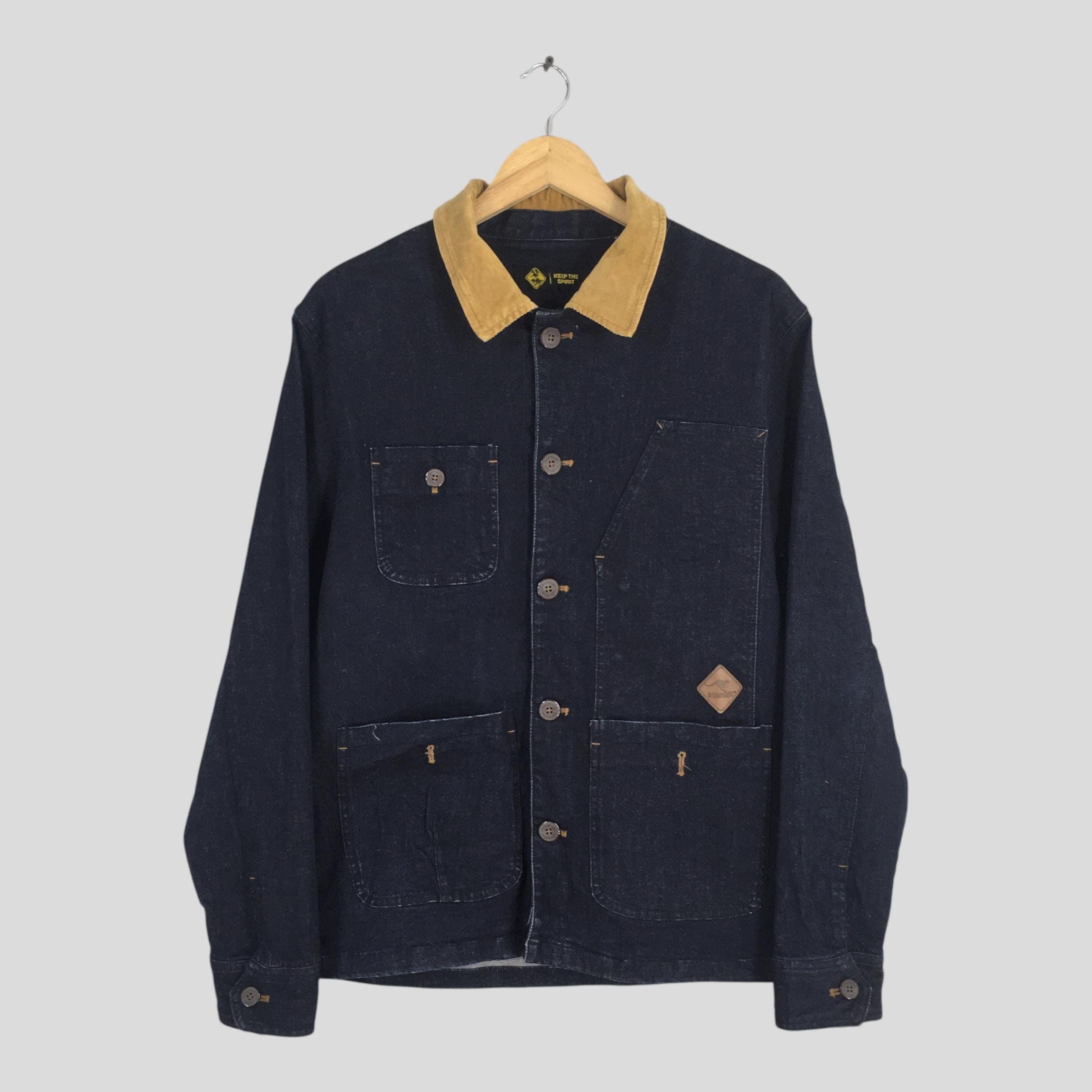 Le Mont Saint Michel 90s Indigo Blue Denim Workers Barn Field Jacket Large Size US L / EU 52-54 / 3 - 1 Thumbnail