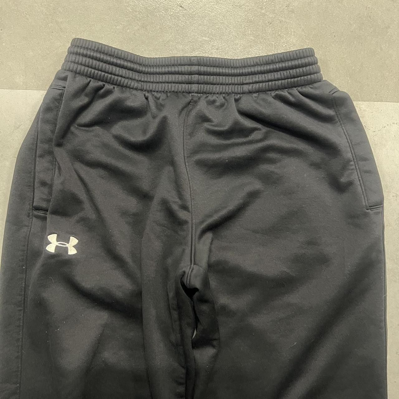 Under Armour Crazy Vintage Y2K/2000s Baggy Black under armour Sweatpants with adjustable waistband, pockets and knee rip! Size US 32 / EU 48 - 3 Thumbnail