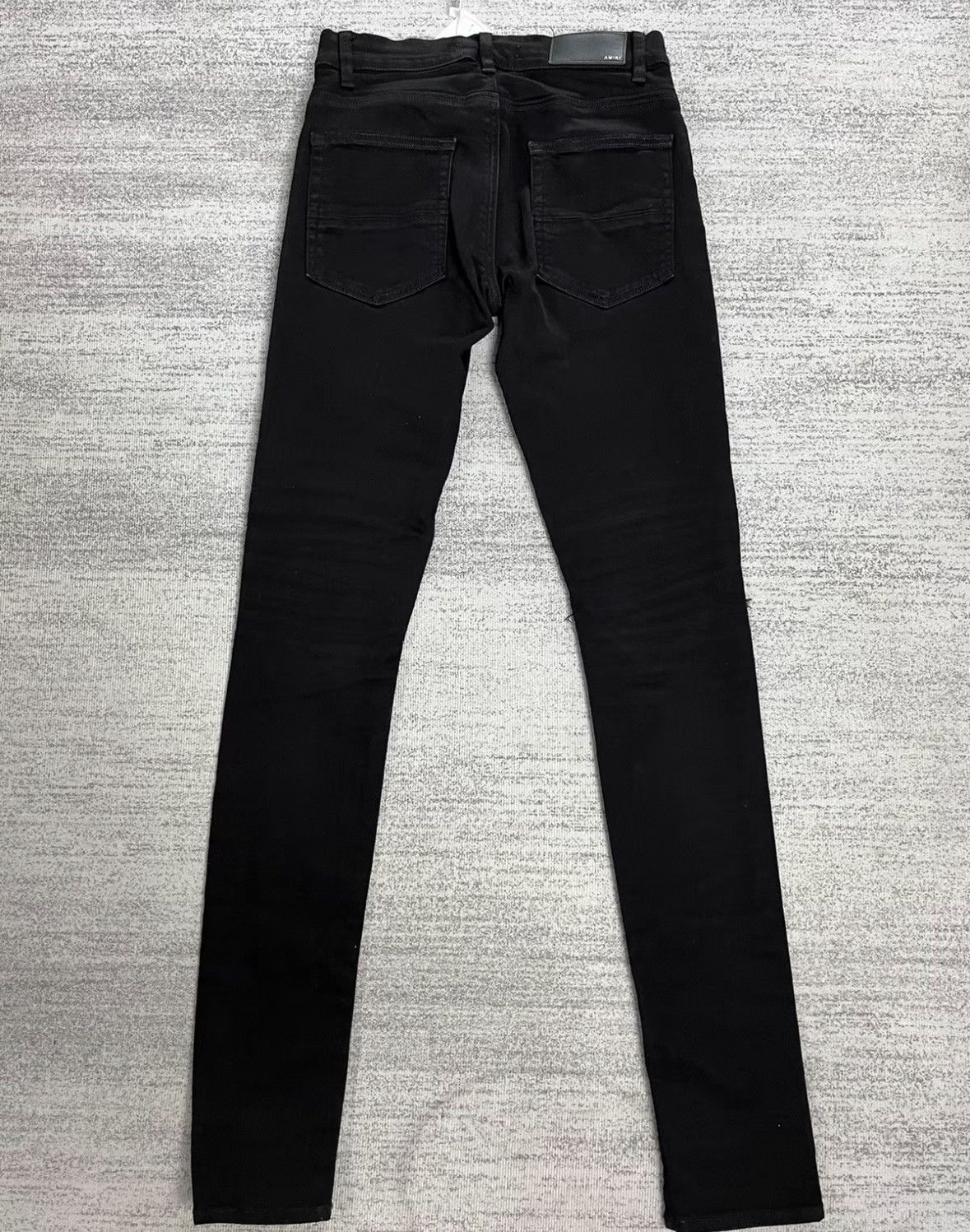 Amiri AMIRI Knee Patch Leather Black Destroyed Jeans Size US 29 - 3 Thumbnail